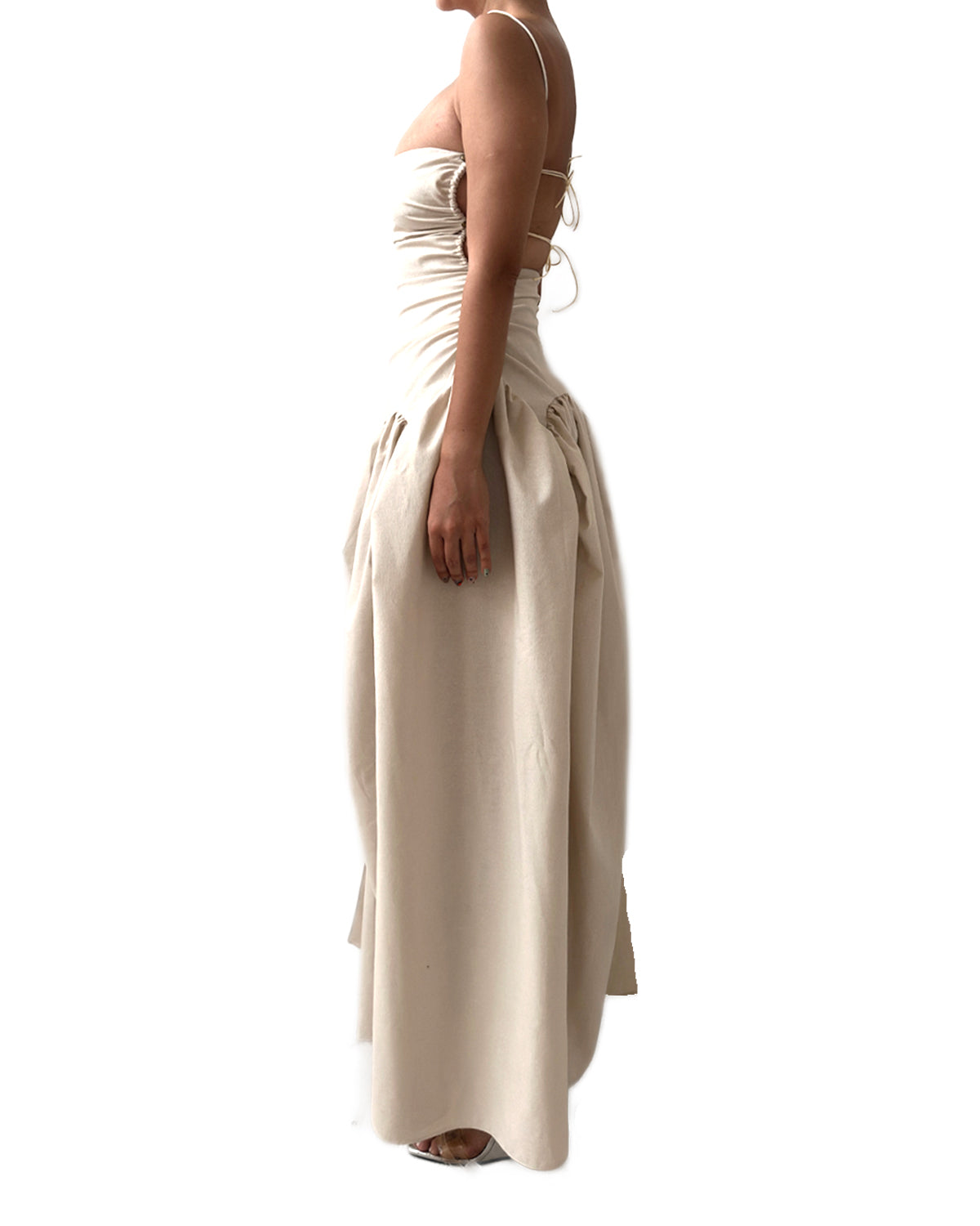 Open Back Cami Bubble Maxi Dress taottao Open Back Cami Bubble Maxi Dress taottao