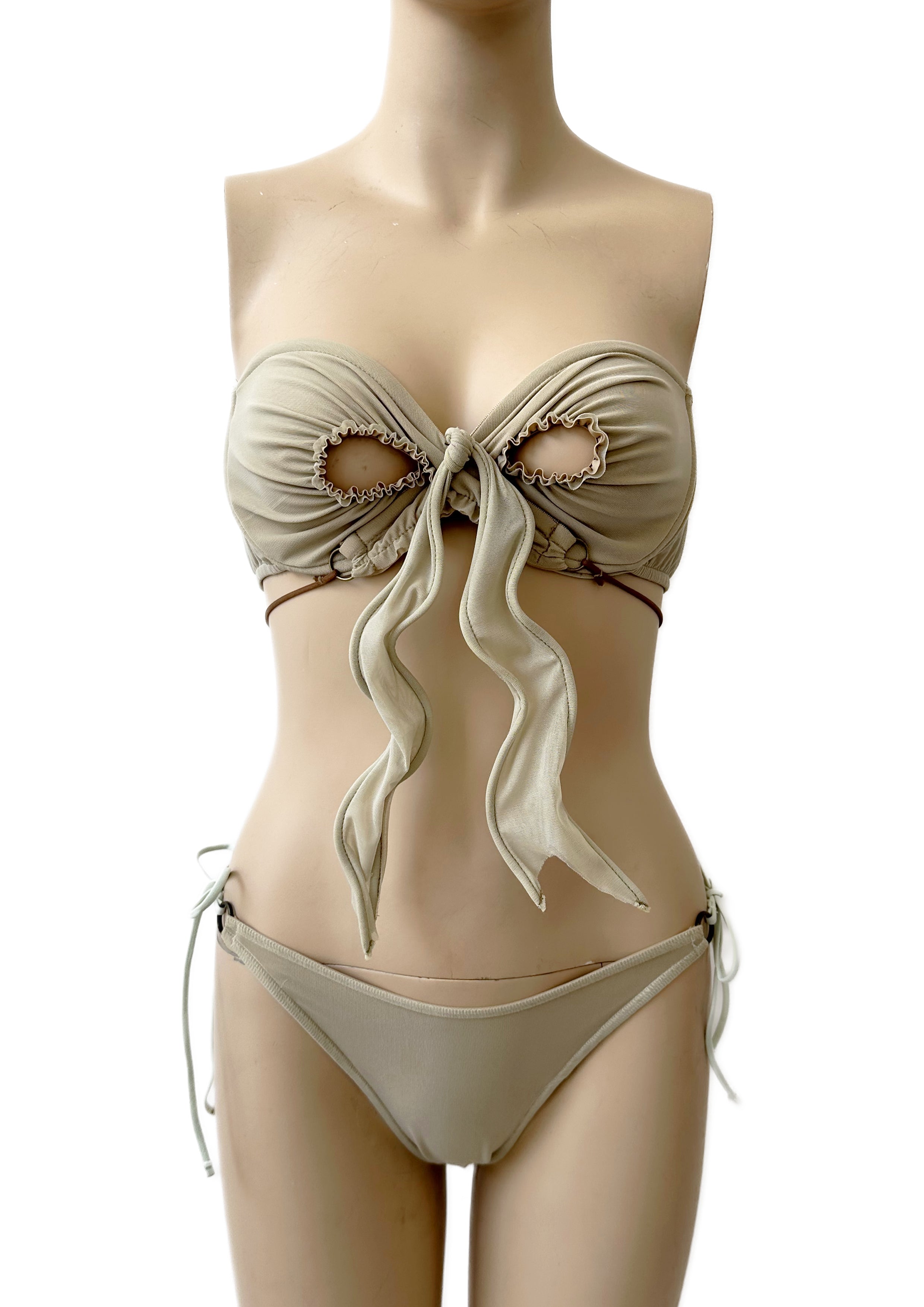 Mesh Bowkini Top and Bottom Set Mint