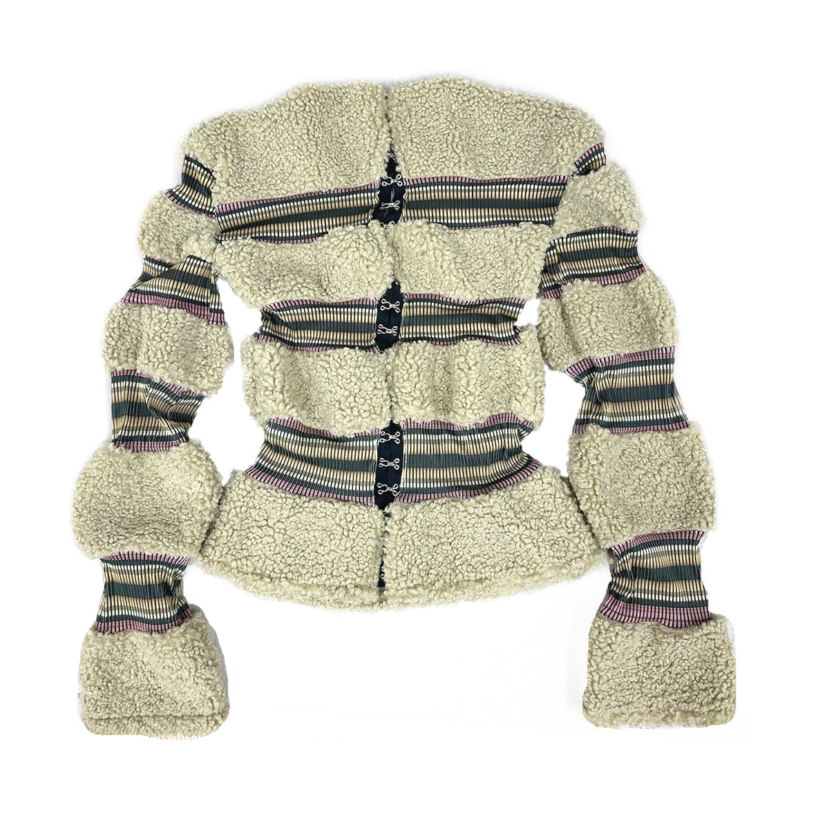 Faux Fur Patchwork Stripe Jacket Top – taottao