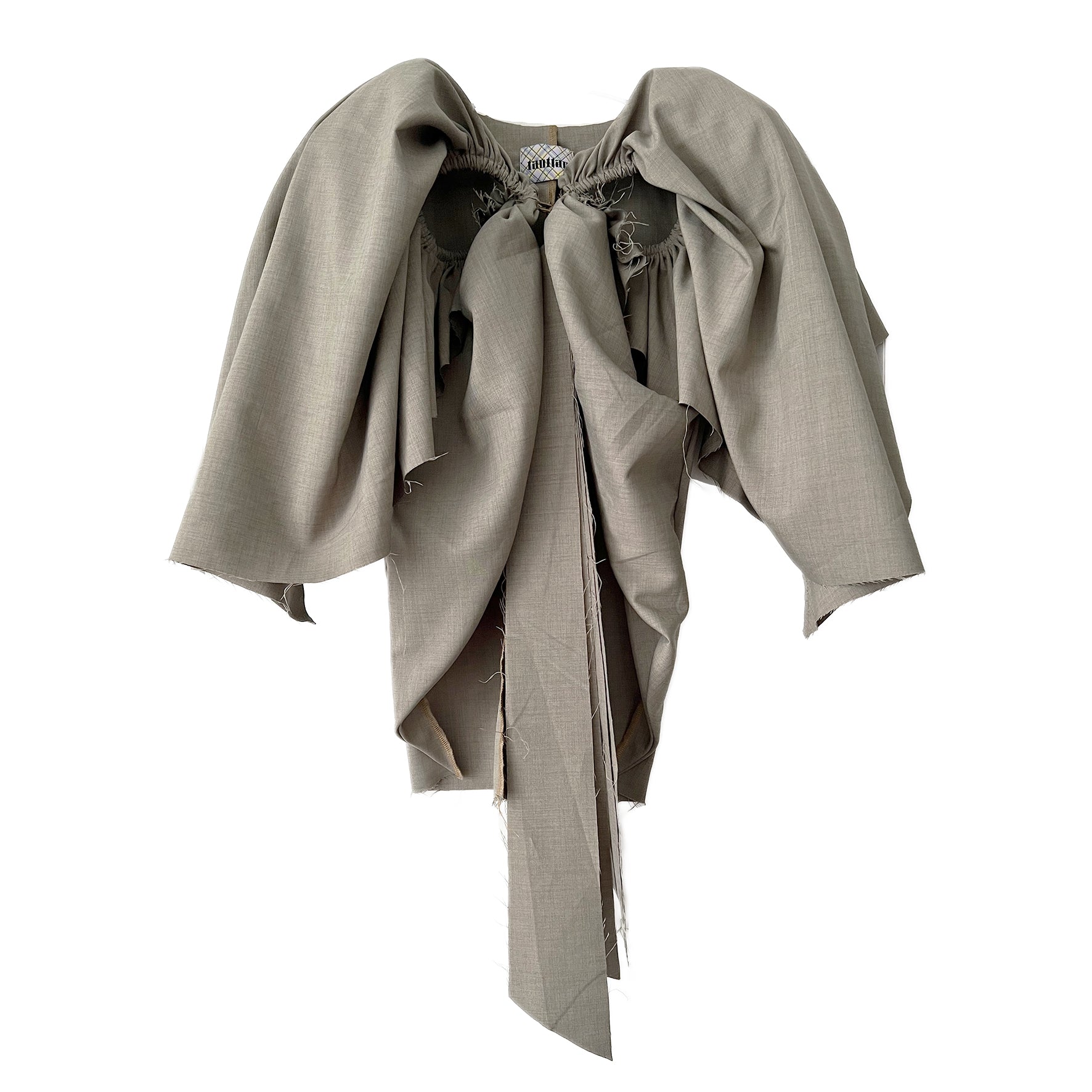 Cutout Football Bow Bolero Top with Shoulder Padding Office Suiting