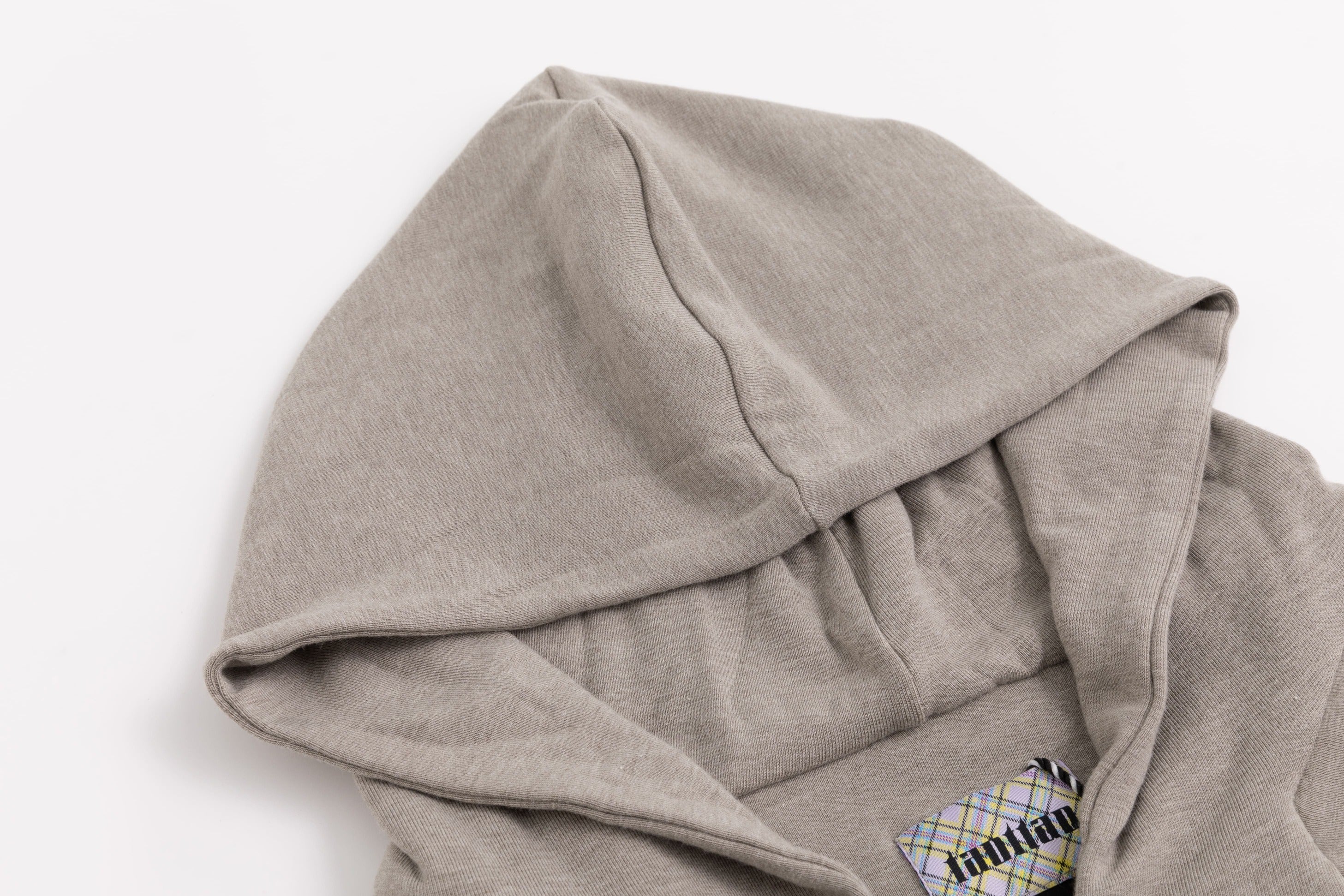 Grey Braided Hoodie Open-Sleeve Top