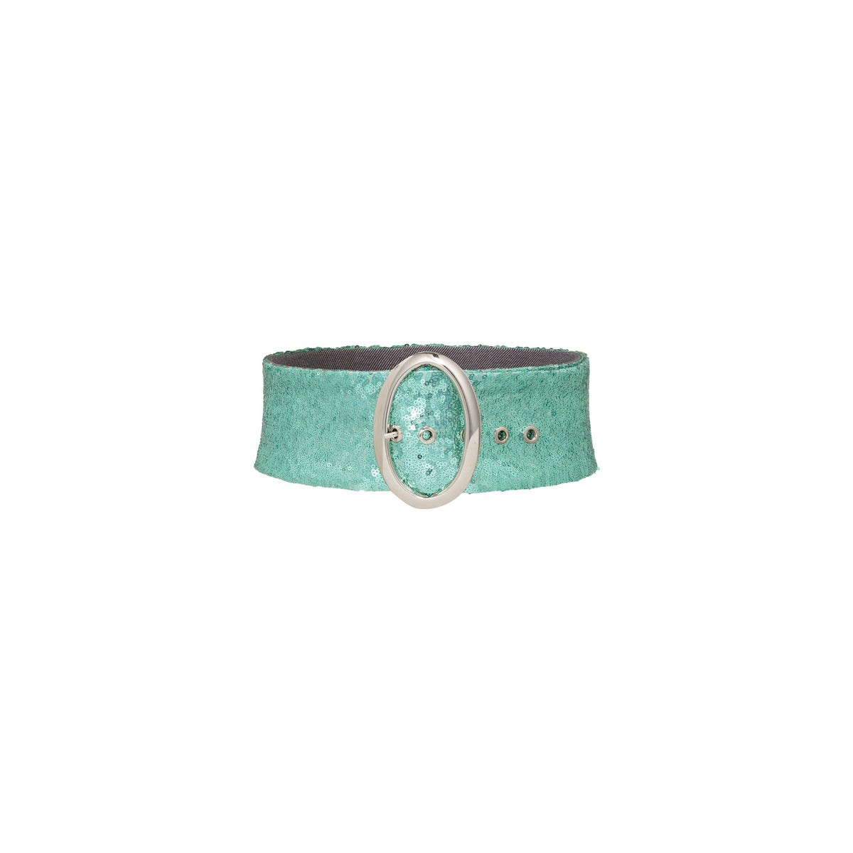 Blue Sequin Wide Belt