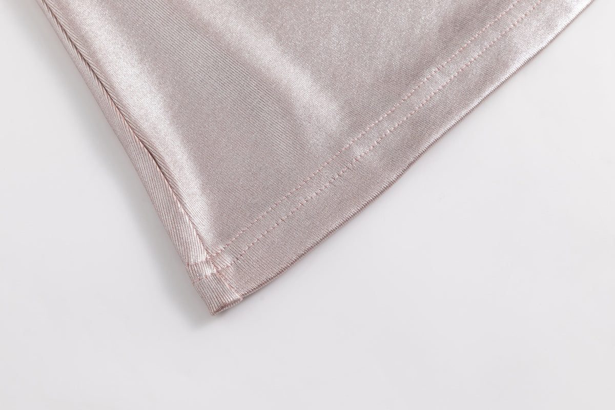 Pastel Pink Glossy Cami Top with Bows