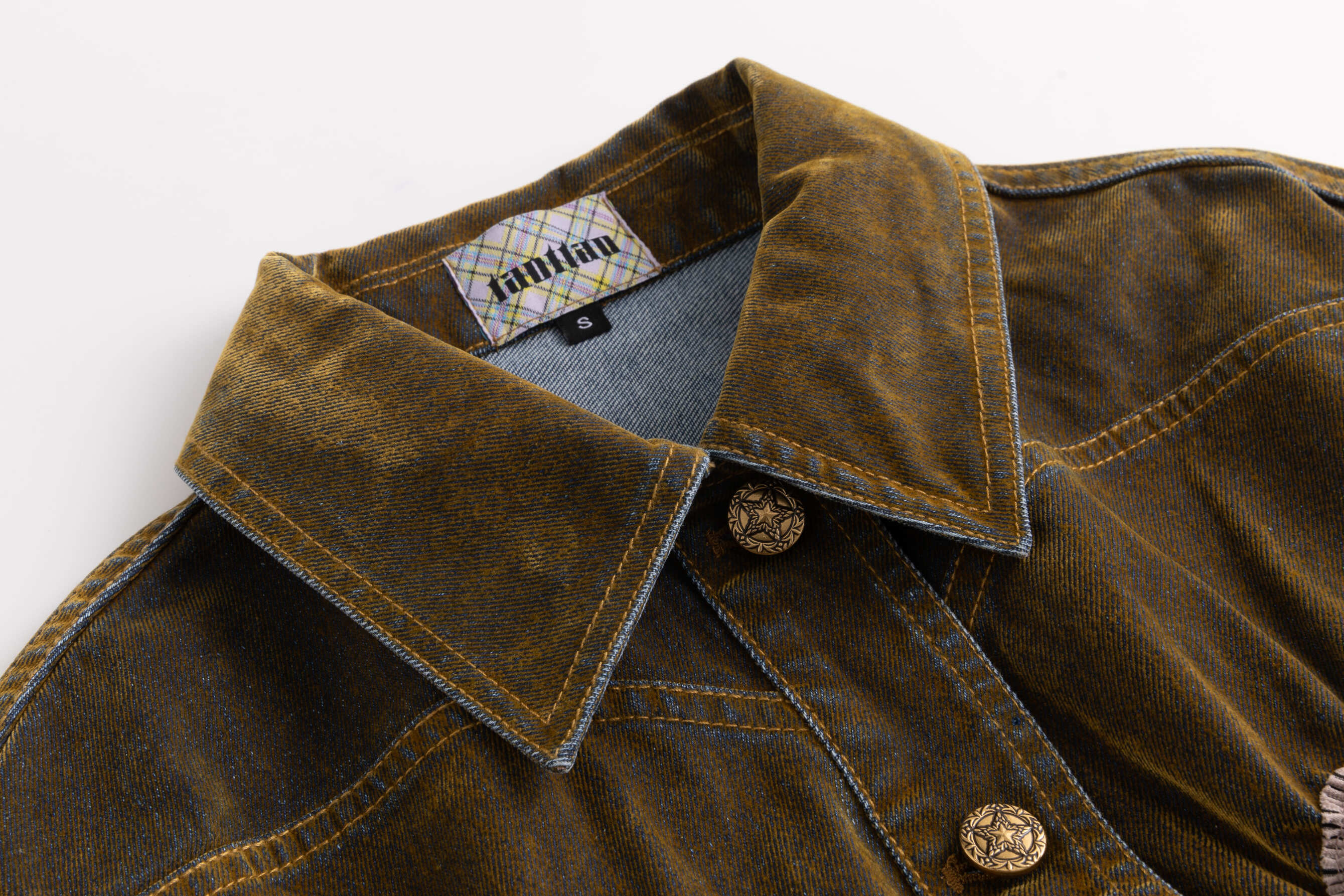 Gold Swirl Velveteen Denim Jacket