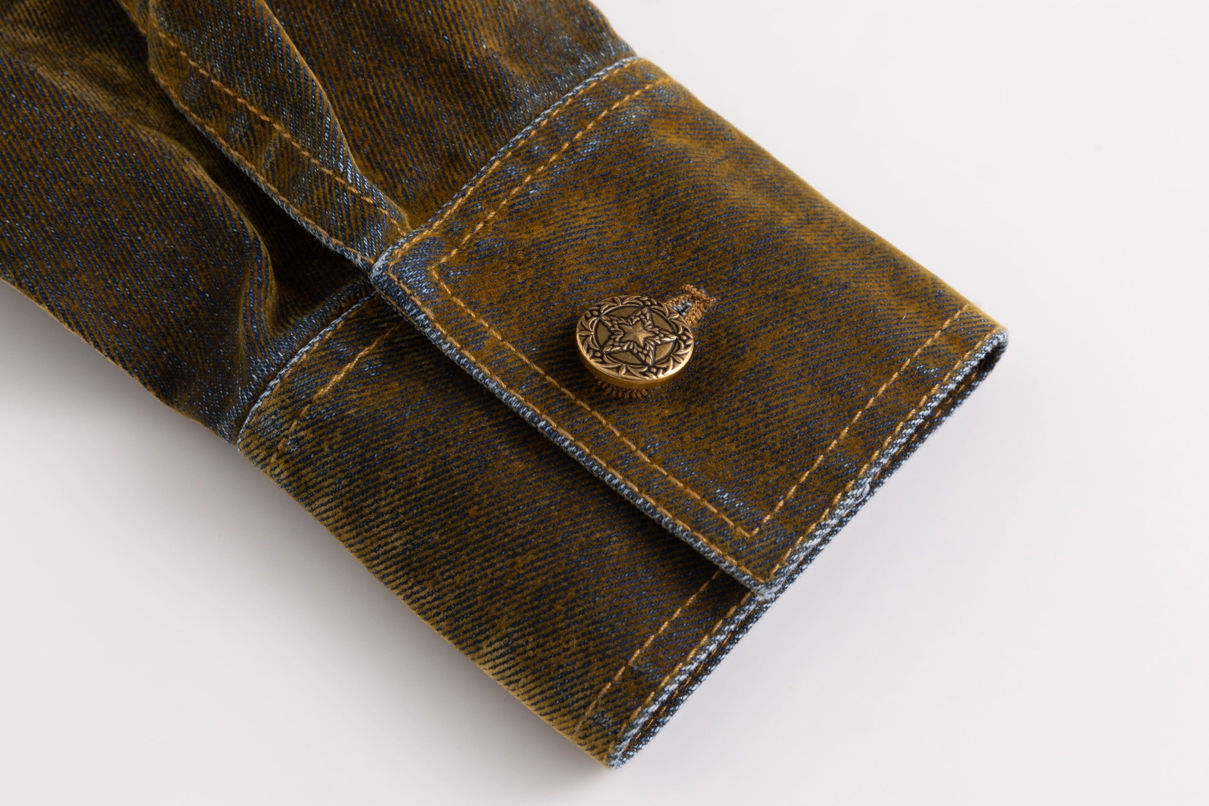 Gold Swirl Velveteen Denim Jacket