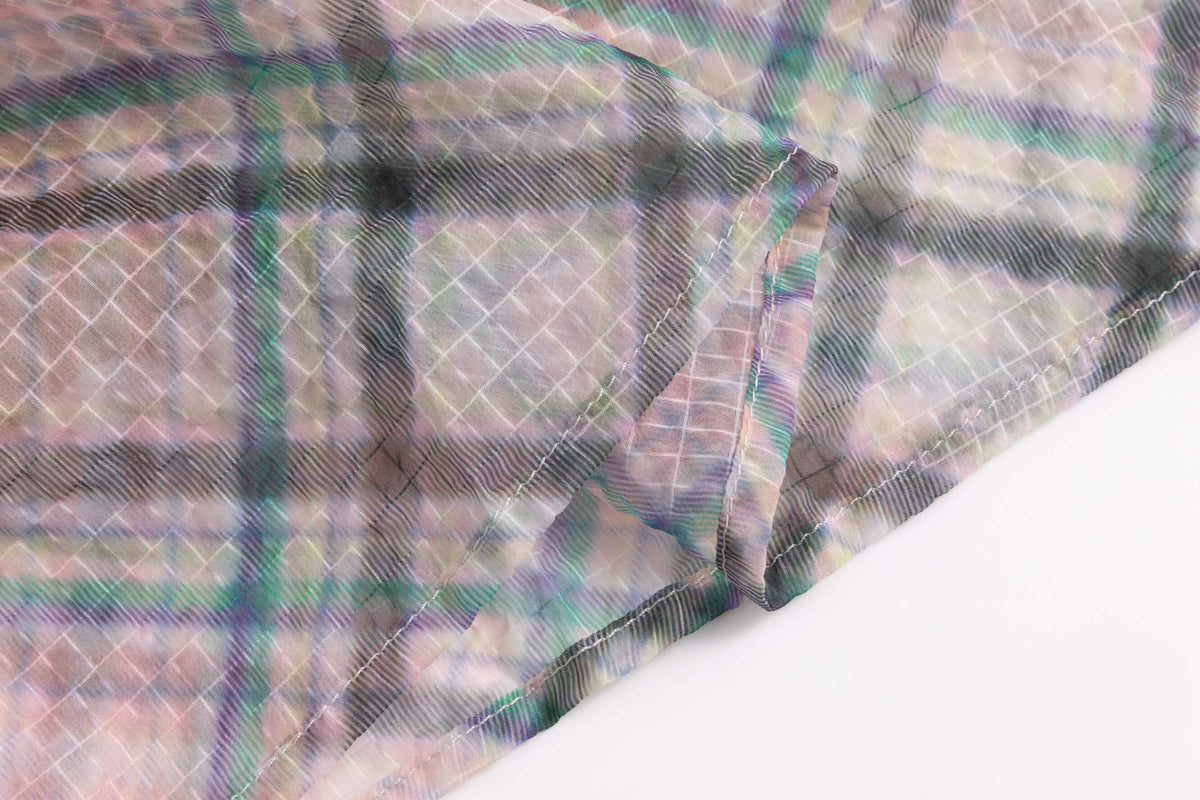 Dollhouse Plaid Chiffon Maxi Skirt