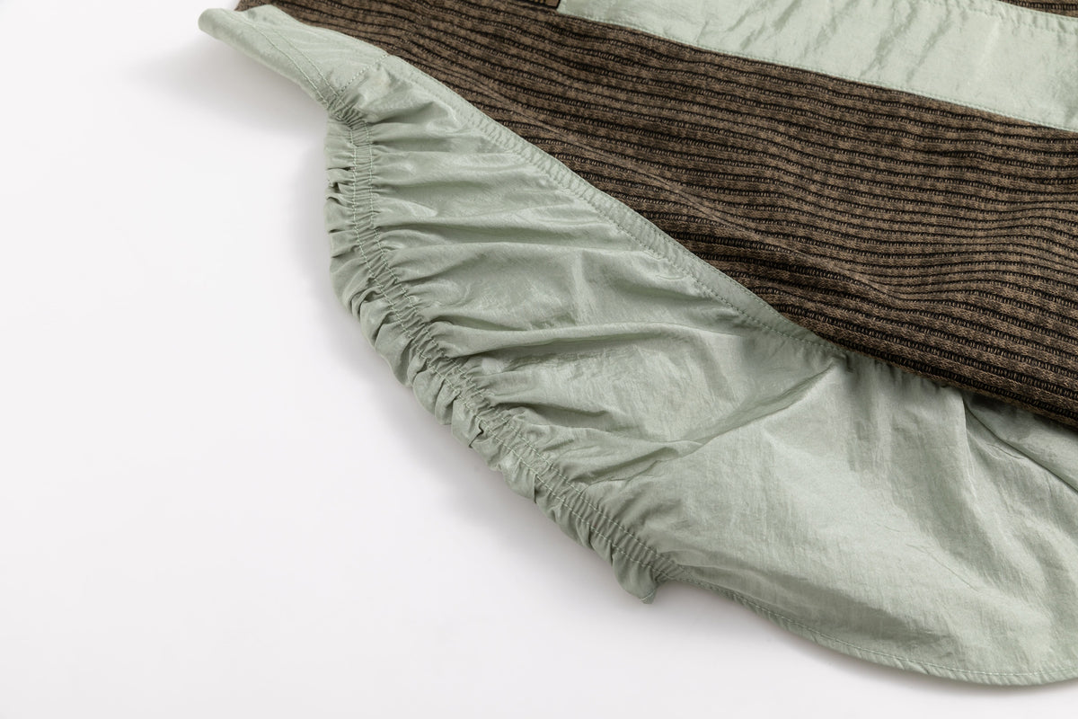 Jade Brown Taffeta Puff Short-Sleeve Shirt