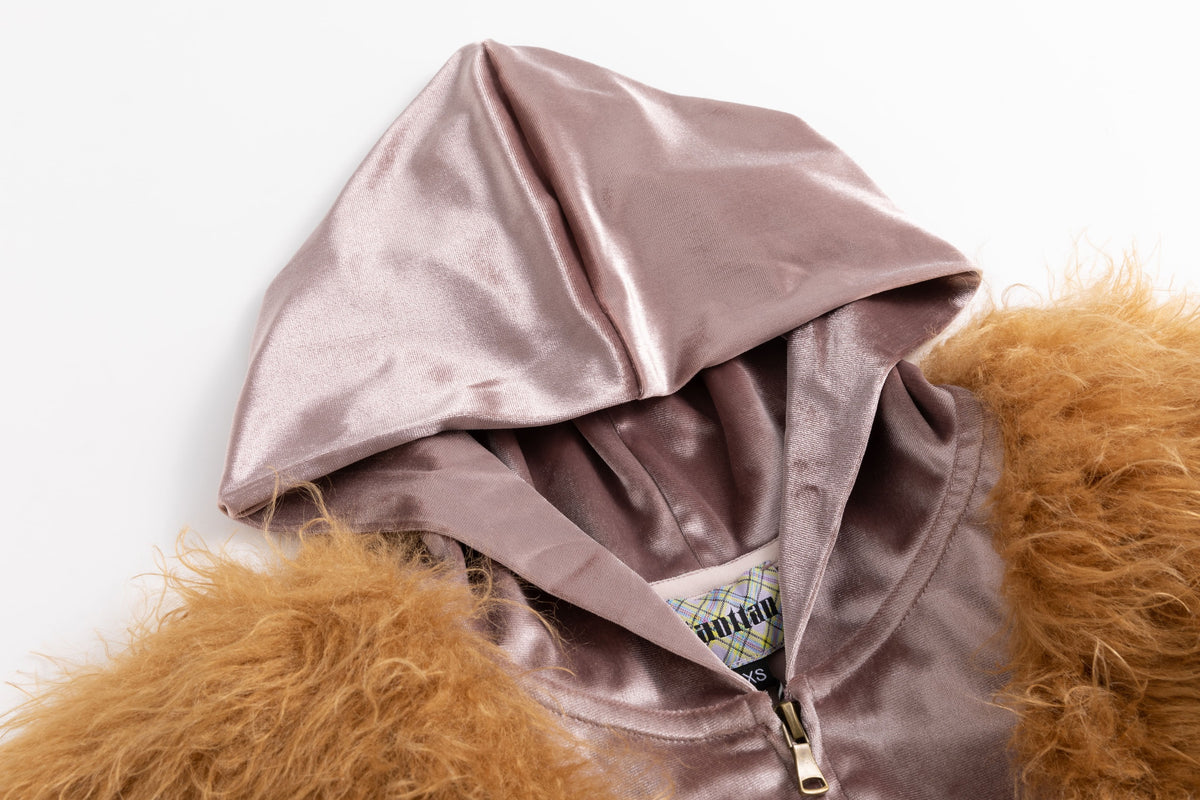 Purple Butter Velvet Faux Fur Tracksuit