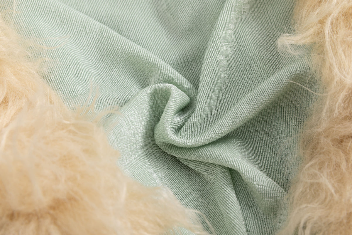 Jade Glossy Jersey Faux Fur Tracksuit