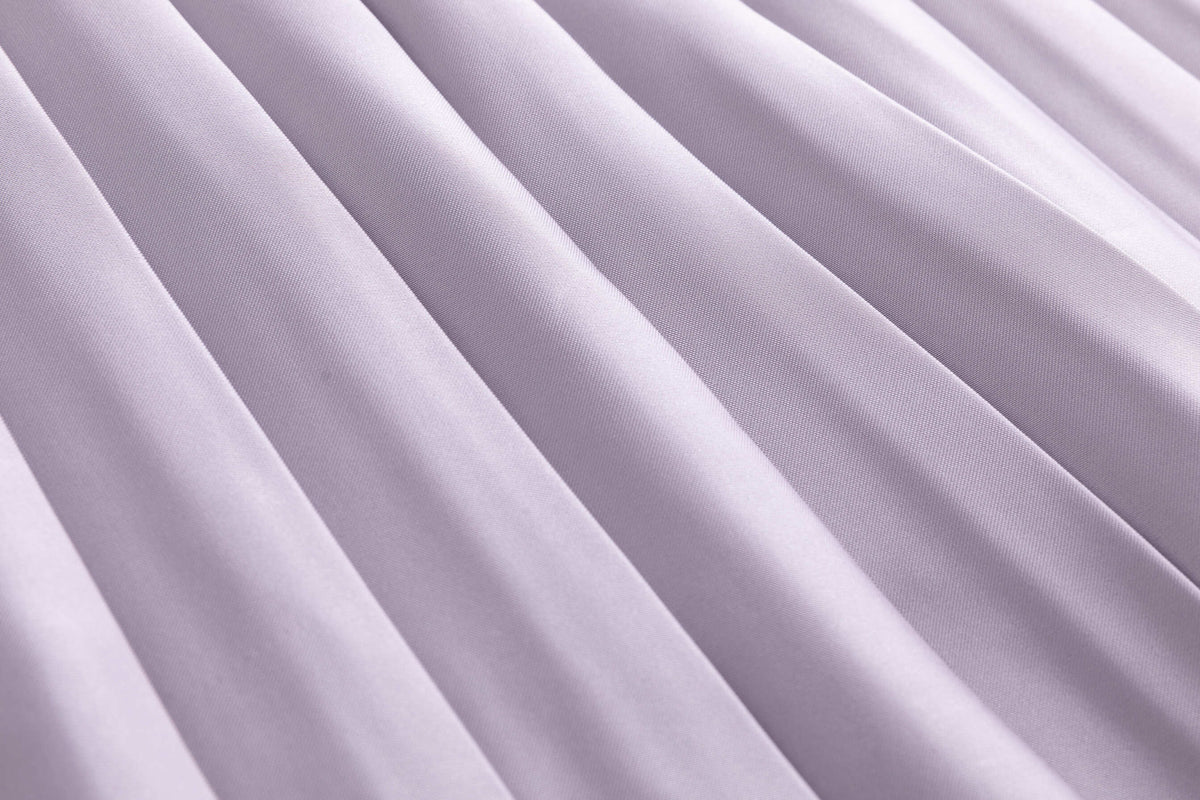 Lizard Lavender Satin Rib-Waistband Pleated Skirt