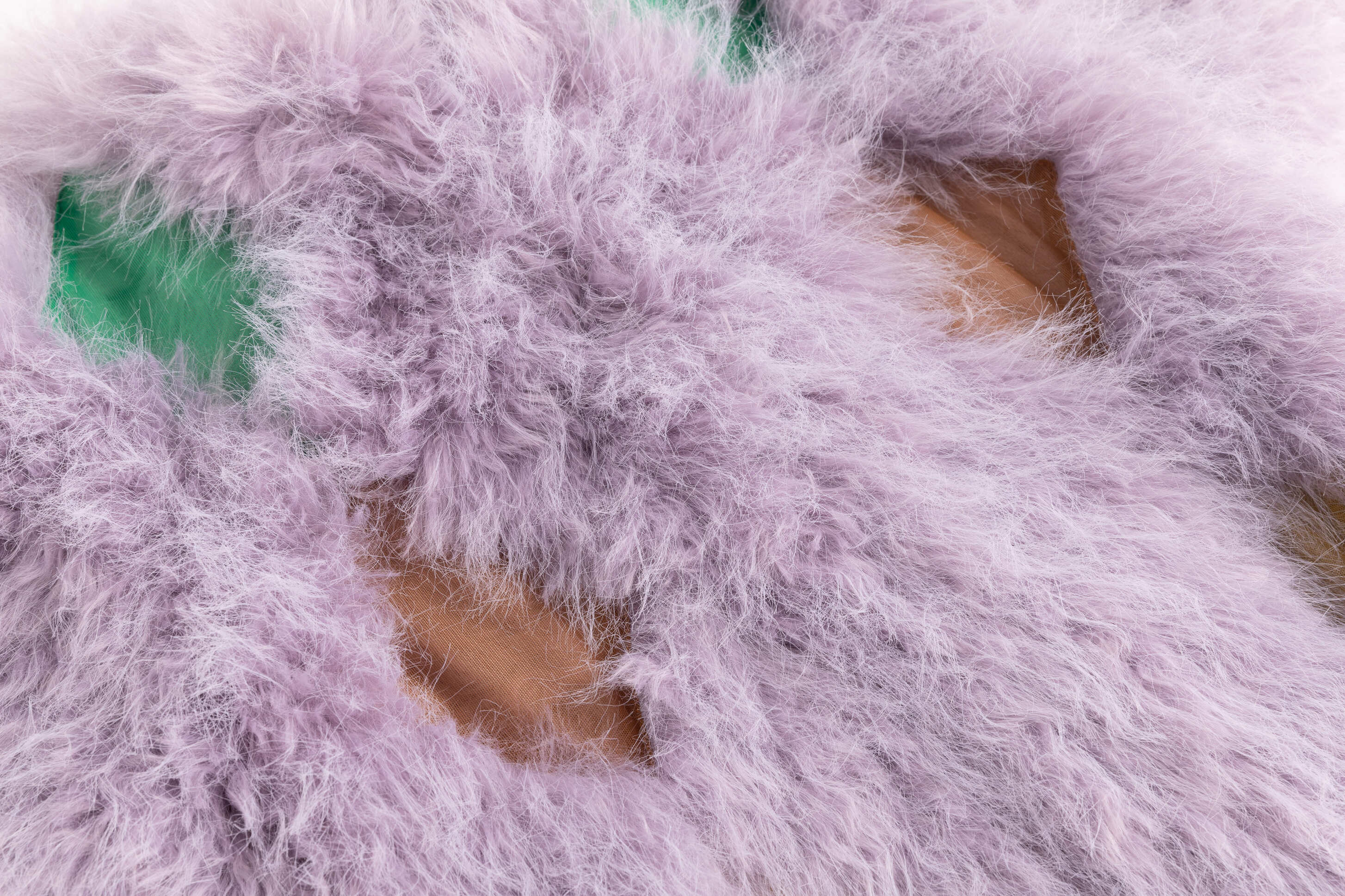 Lavender Faux Fur Patch Mini Coat