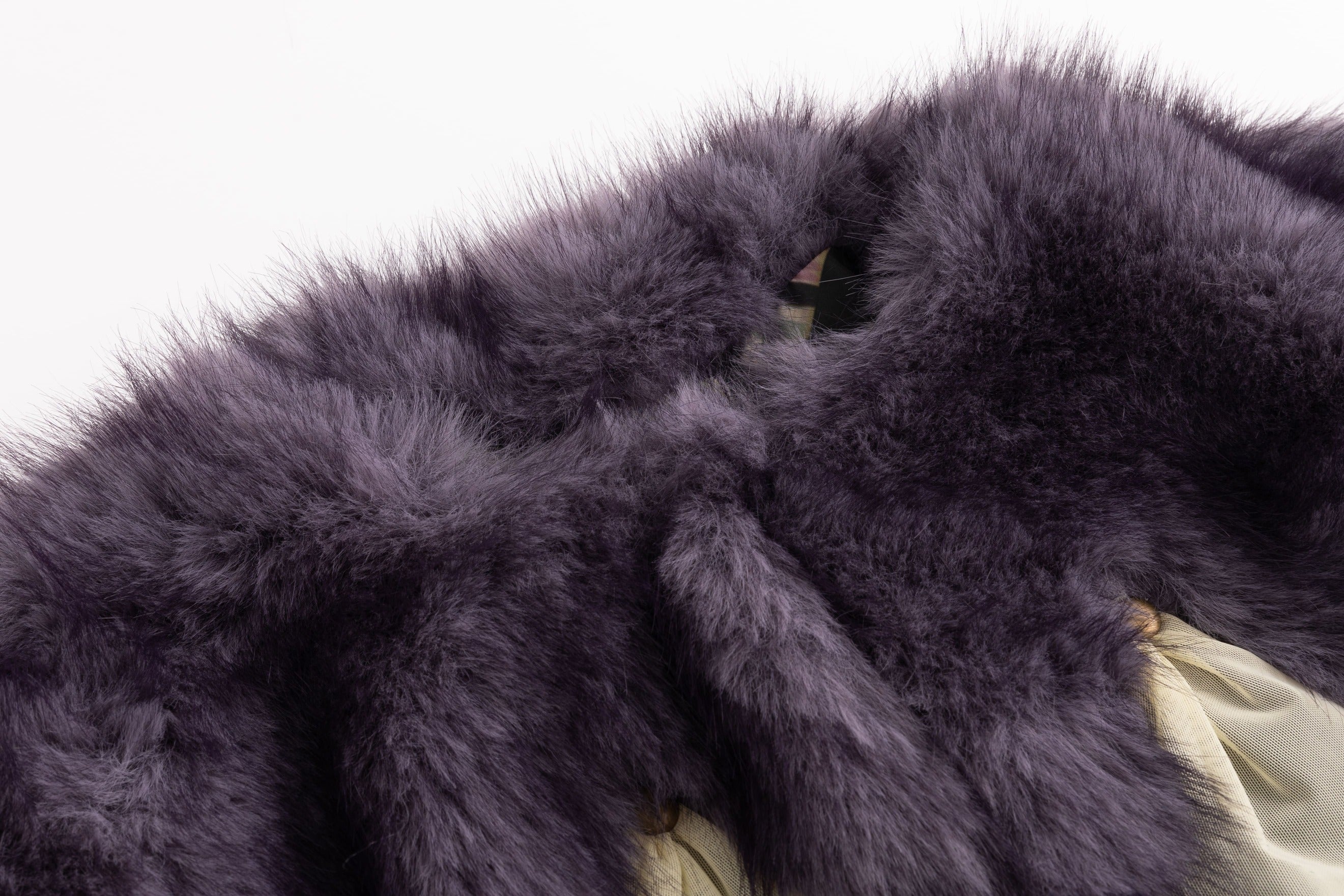 Lavender Faux Fur Diamond Patch Coat