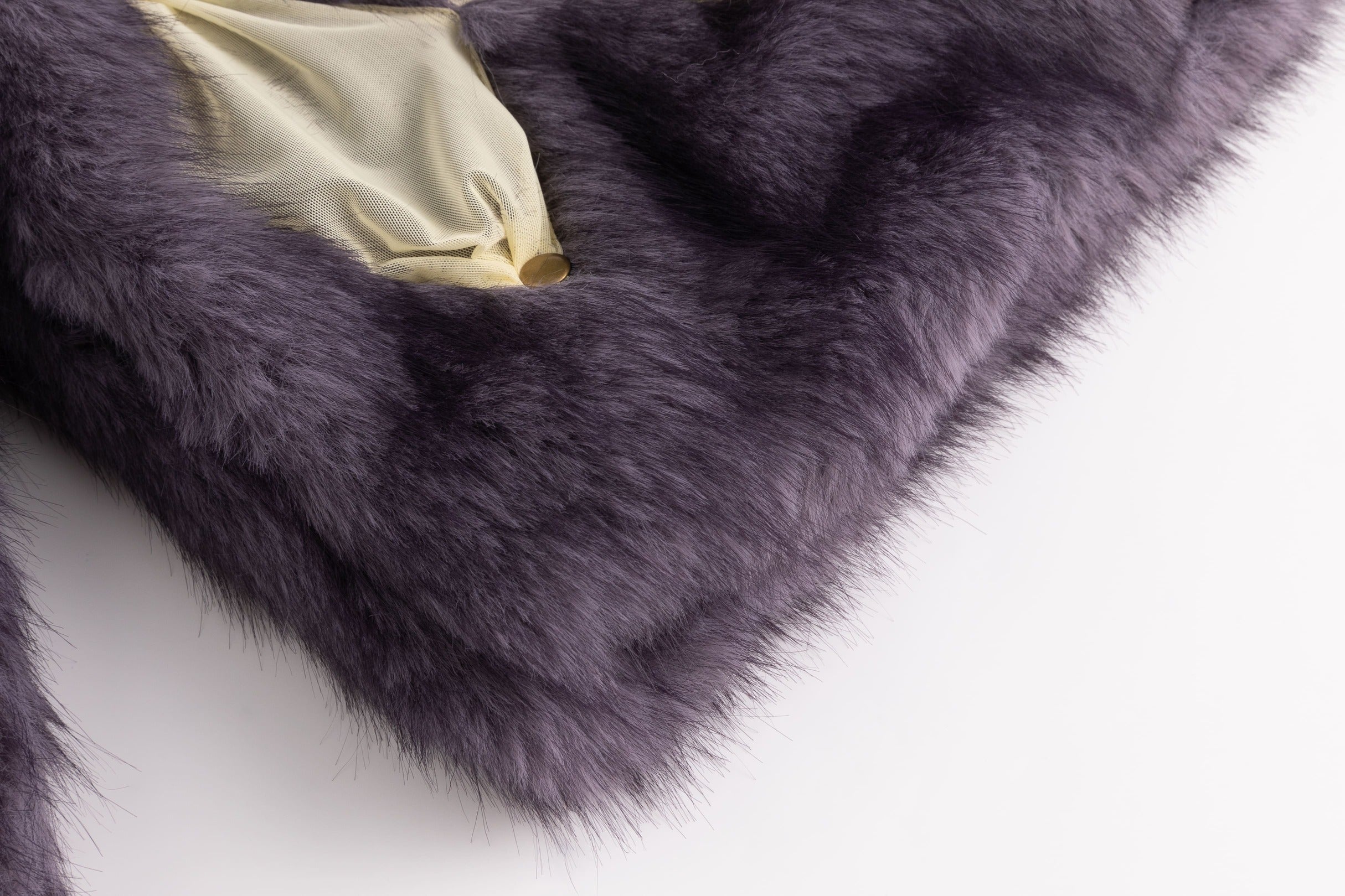 Lavender Faux Fur Diamond Patch Coat