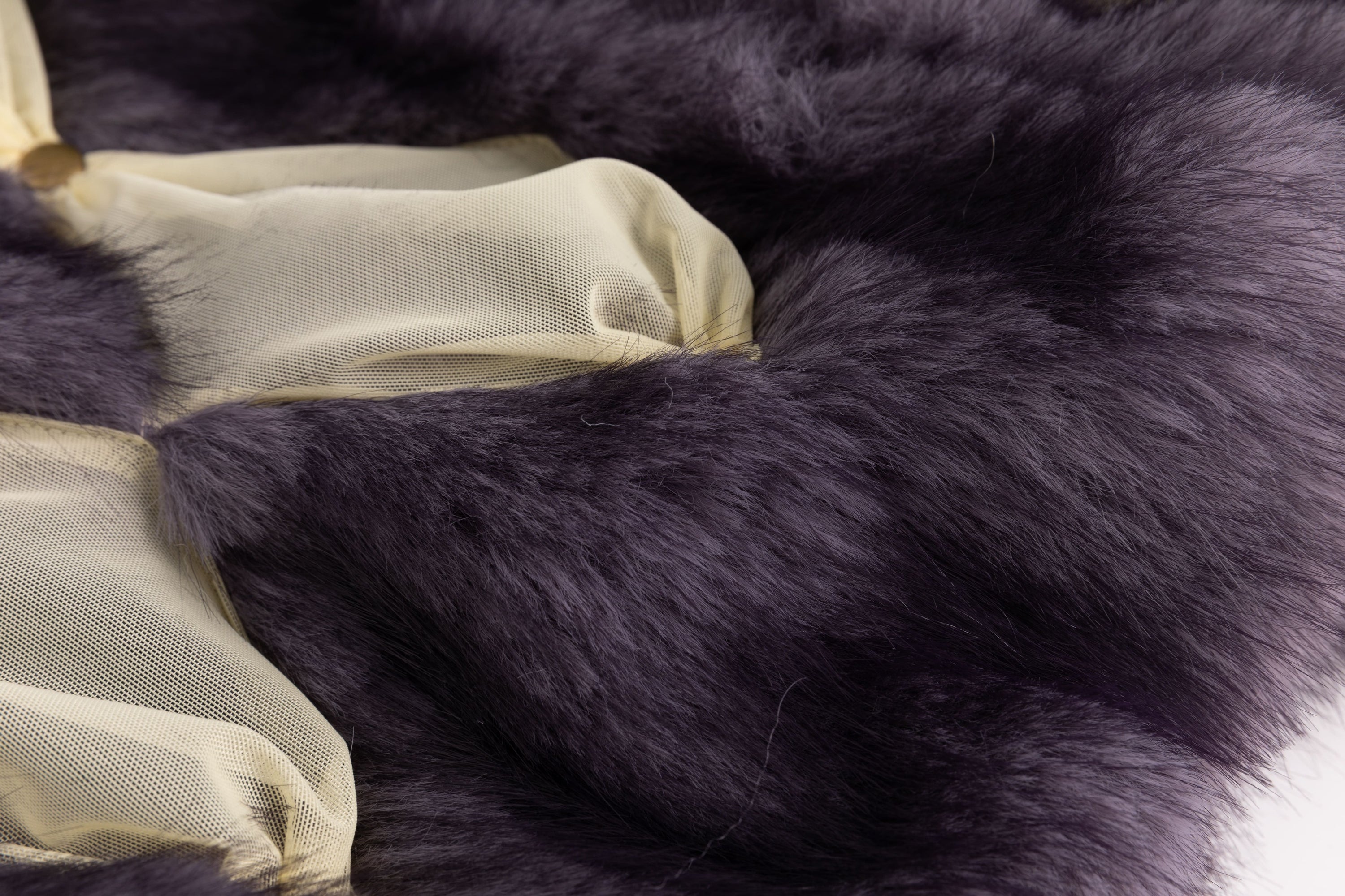 Lavender Faux Fur Diamond Patch Coat