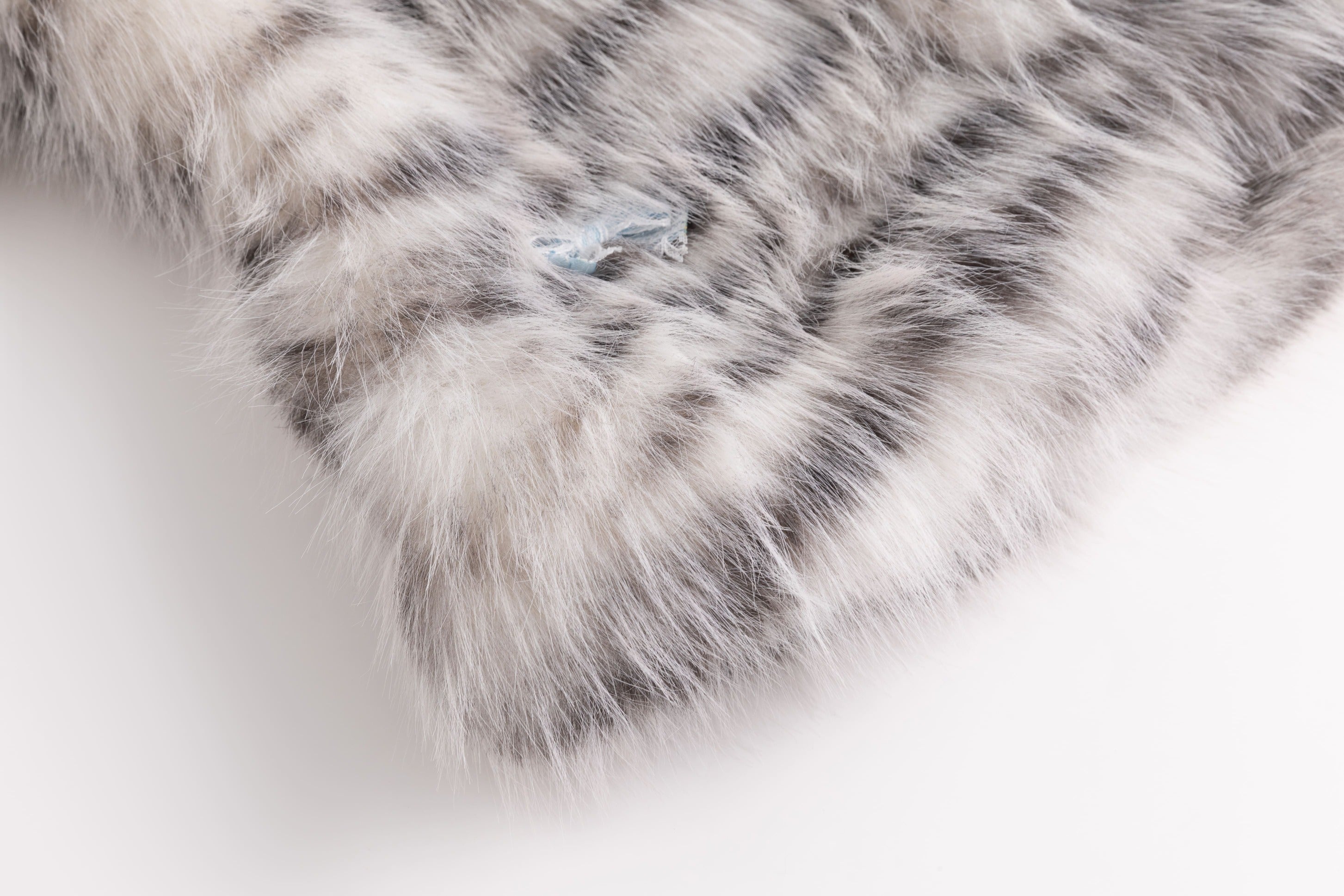 Sprinkle Cake Faux Fur Coat Gray Tiger