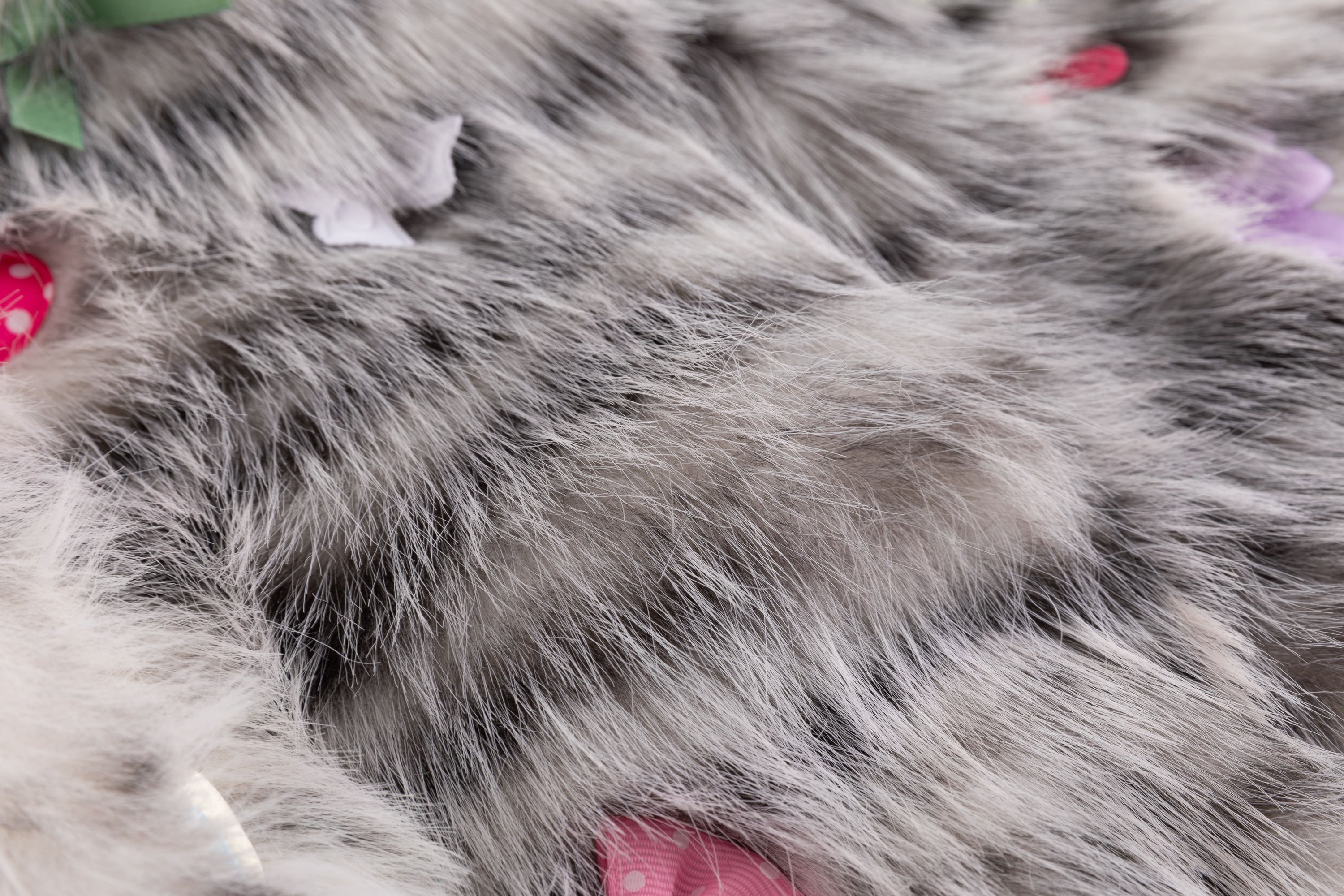 Sprinkle Cake Faux Fur Coat Gray Tiger