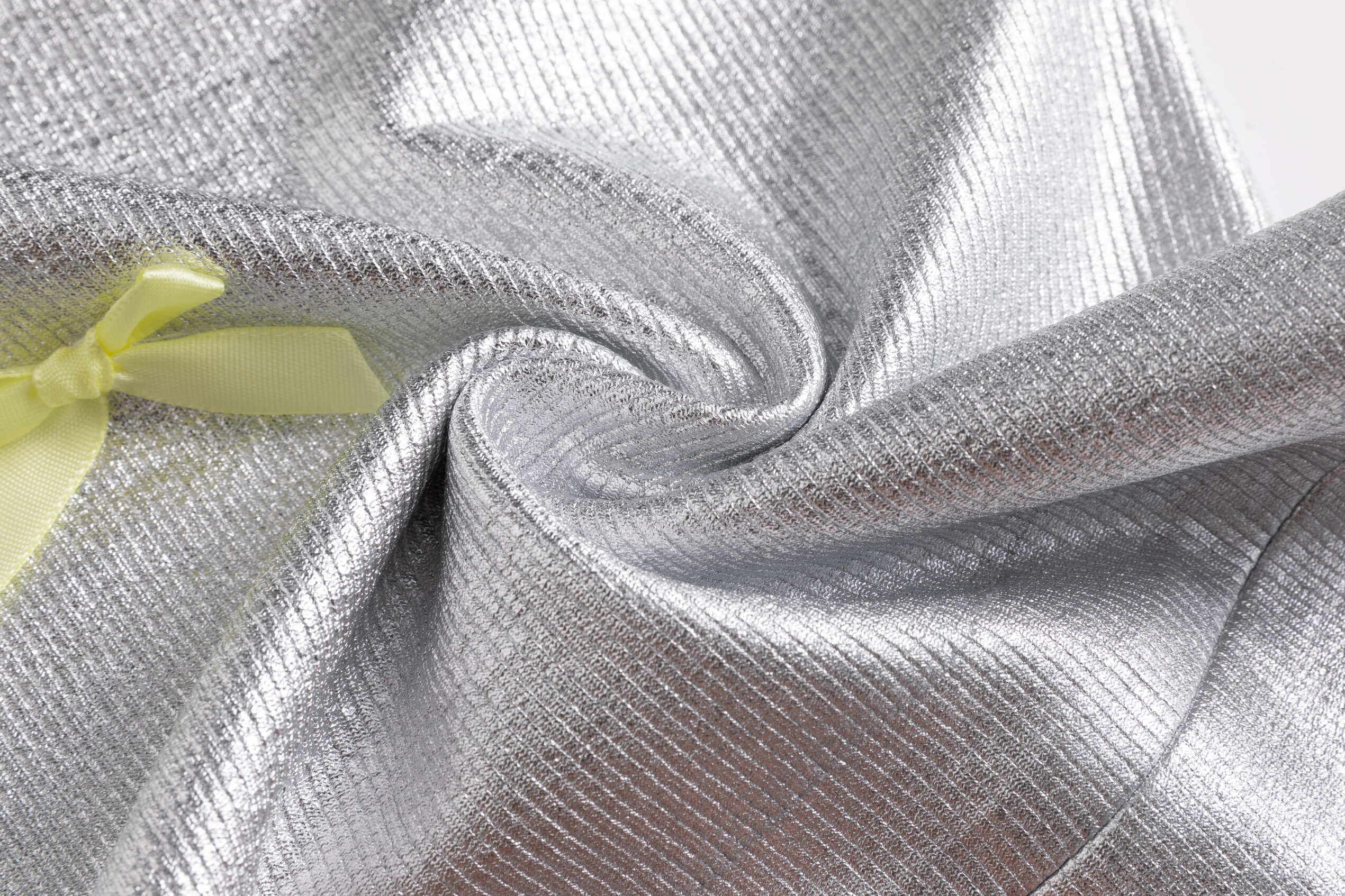 Glossy Silver Coated Rib Vest Mini Bows Dress