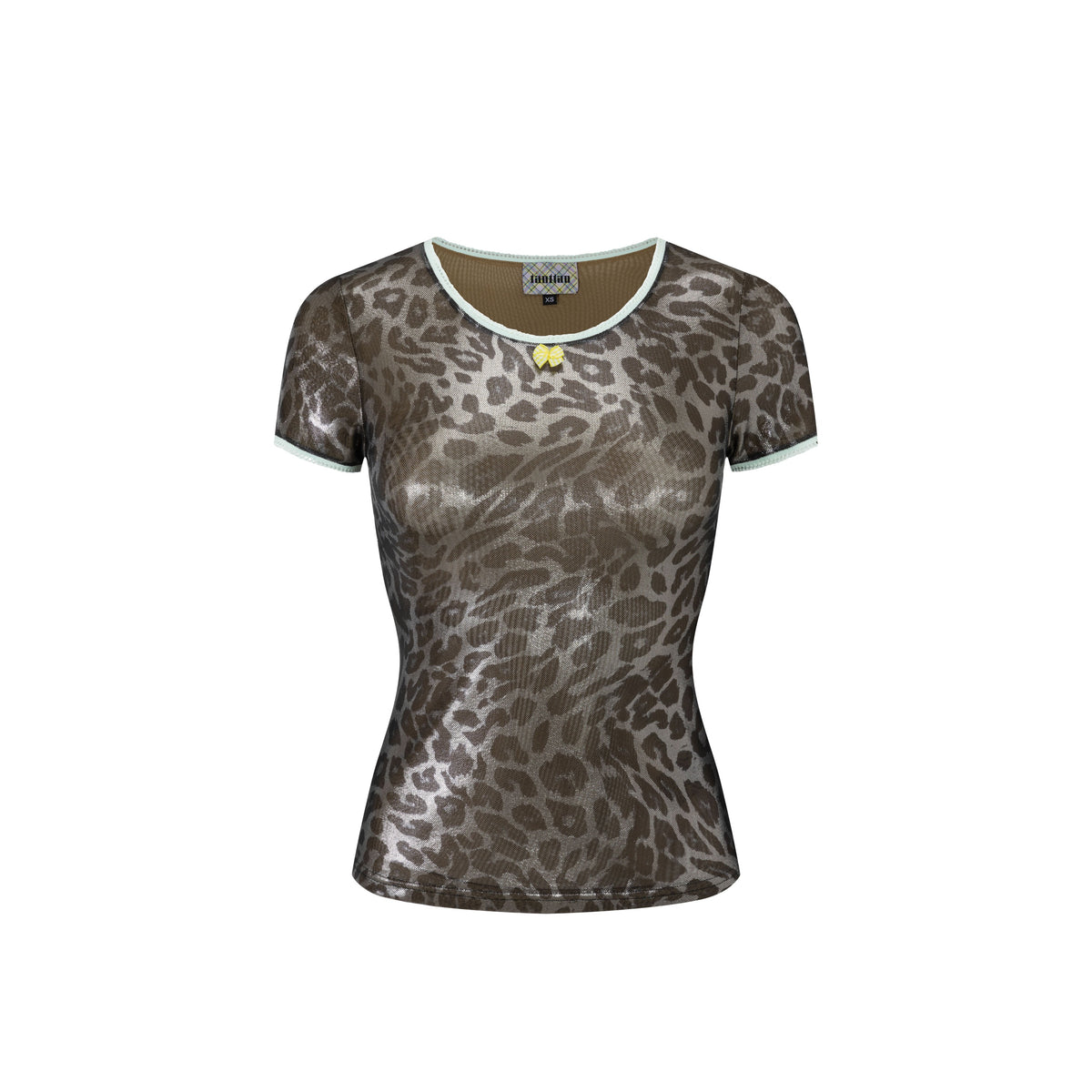 Metallic Leopard Mesh T-Shirt