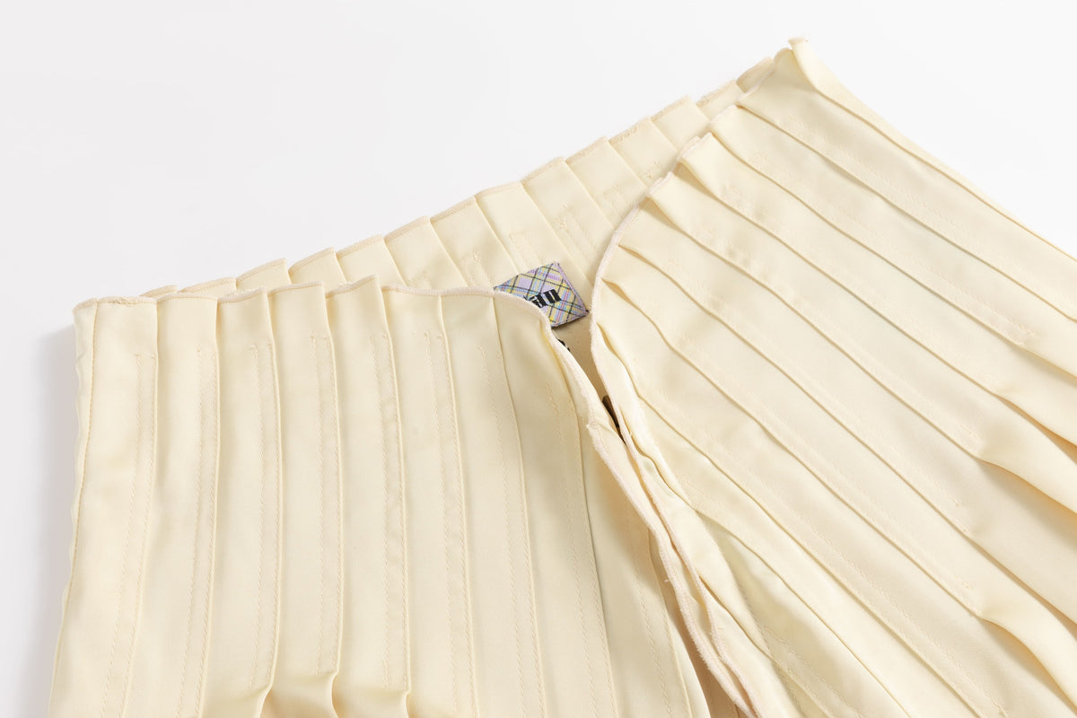 Benedict Satin Pleated Midi Skirt