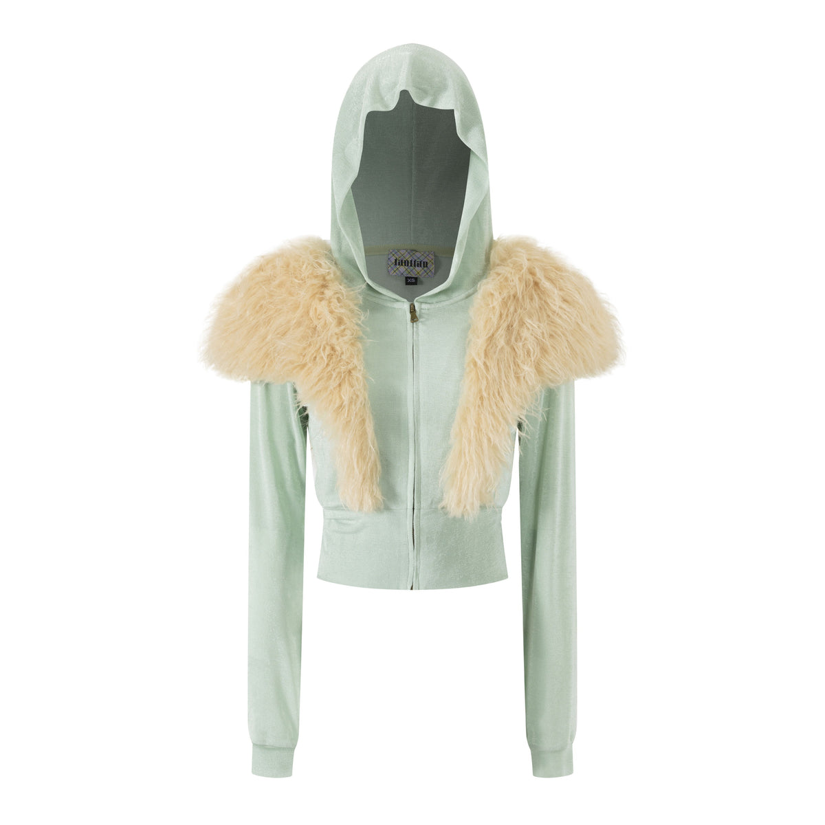 Jade Glossy Jersey Faux Fur Tracksuit