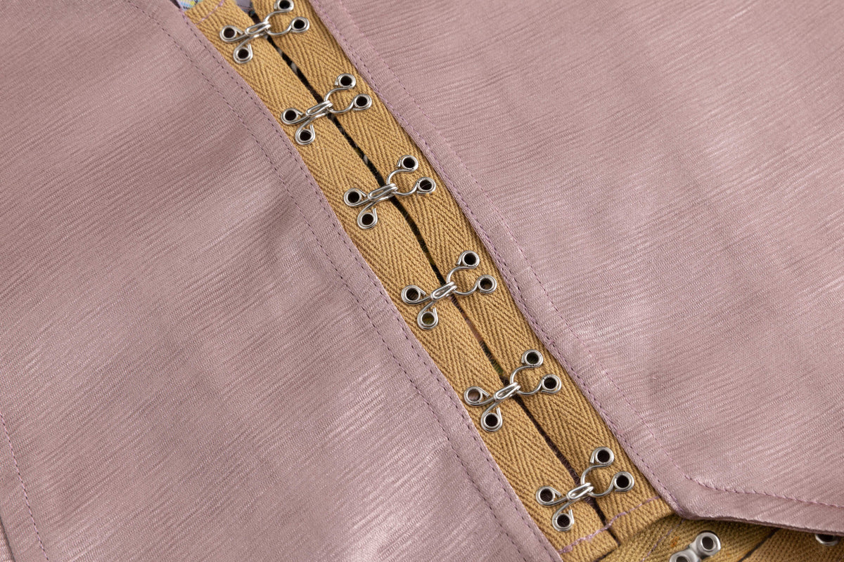 Pastel Pink Wavy Satin Skirt Halter Top