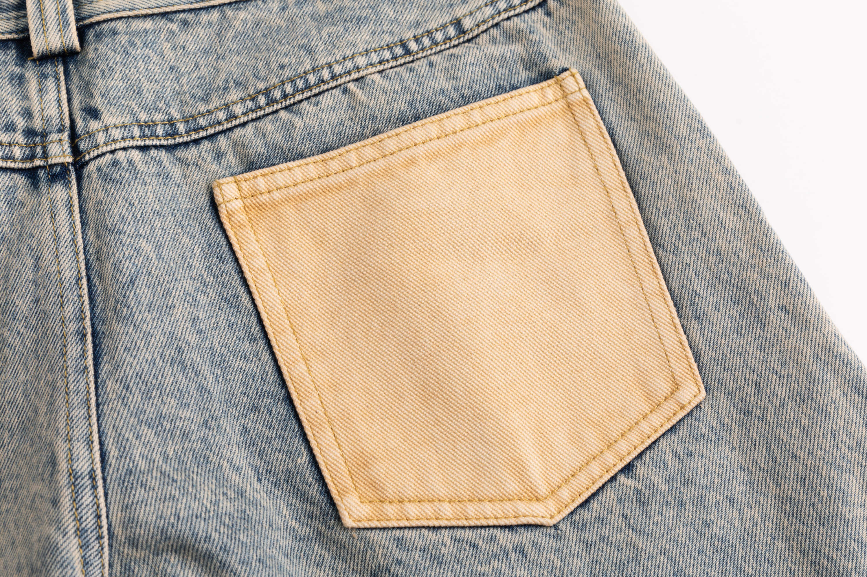 Yellow Blue Washout Swirl Jeans