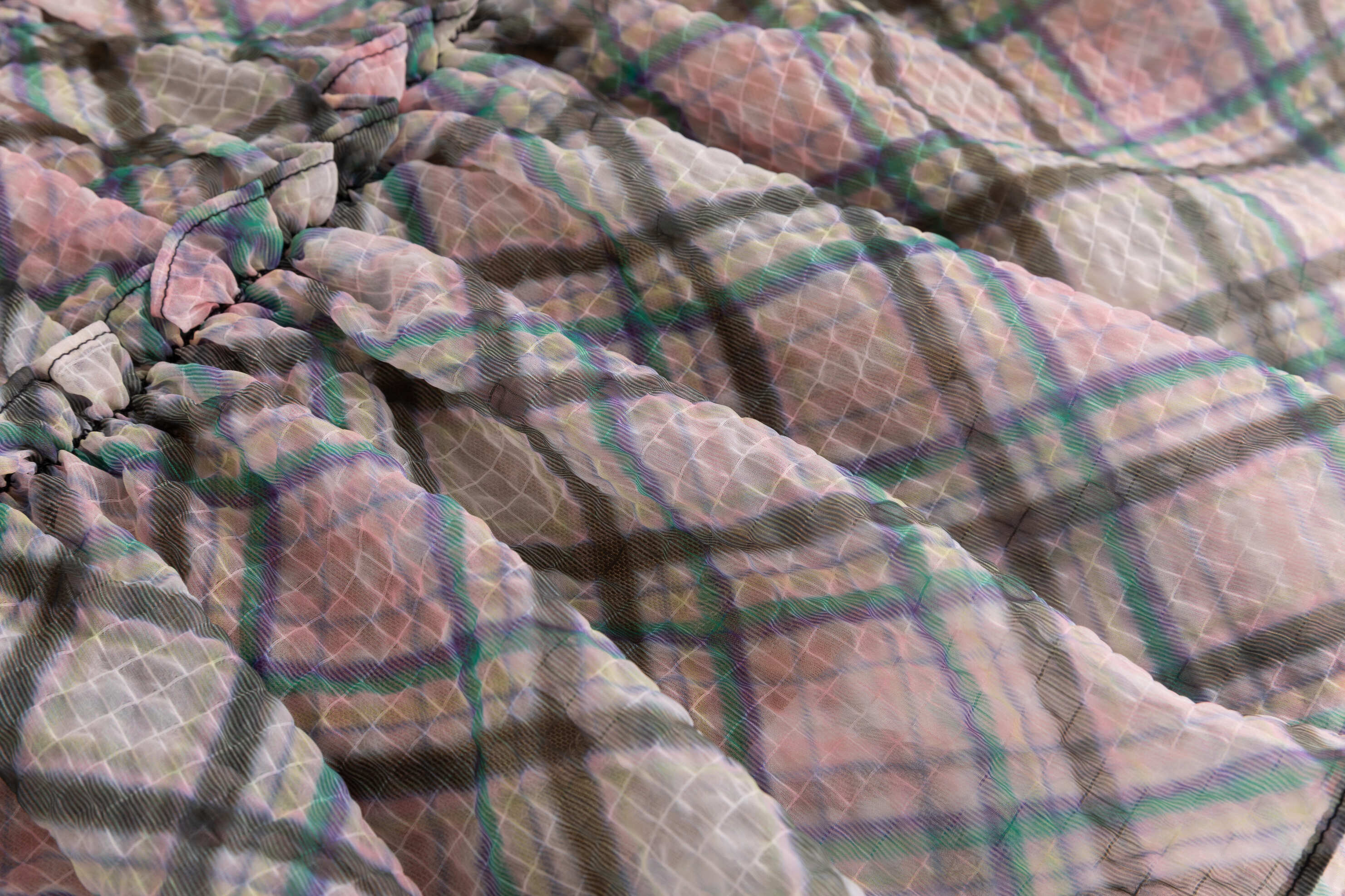 Multi-Plaid Chiffon Block Skirt