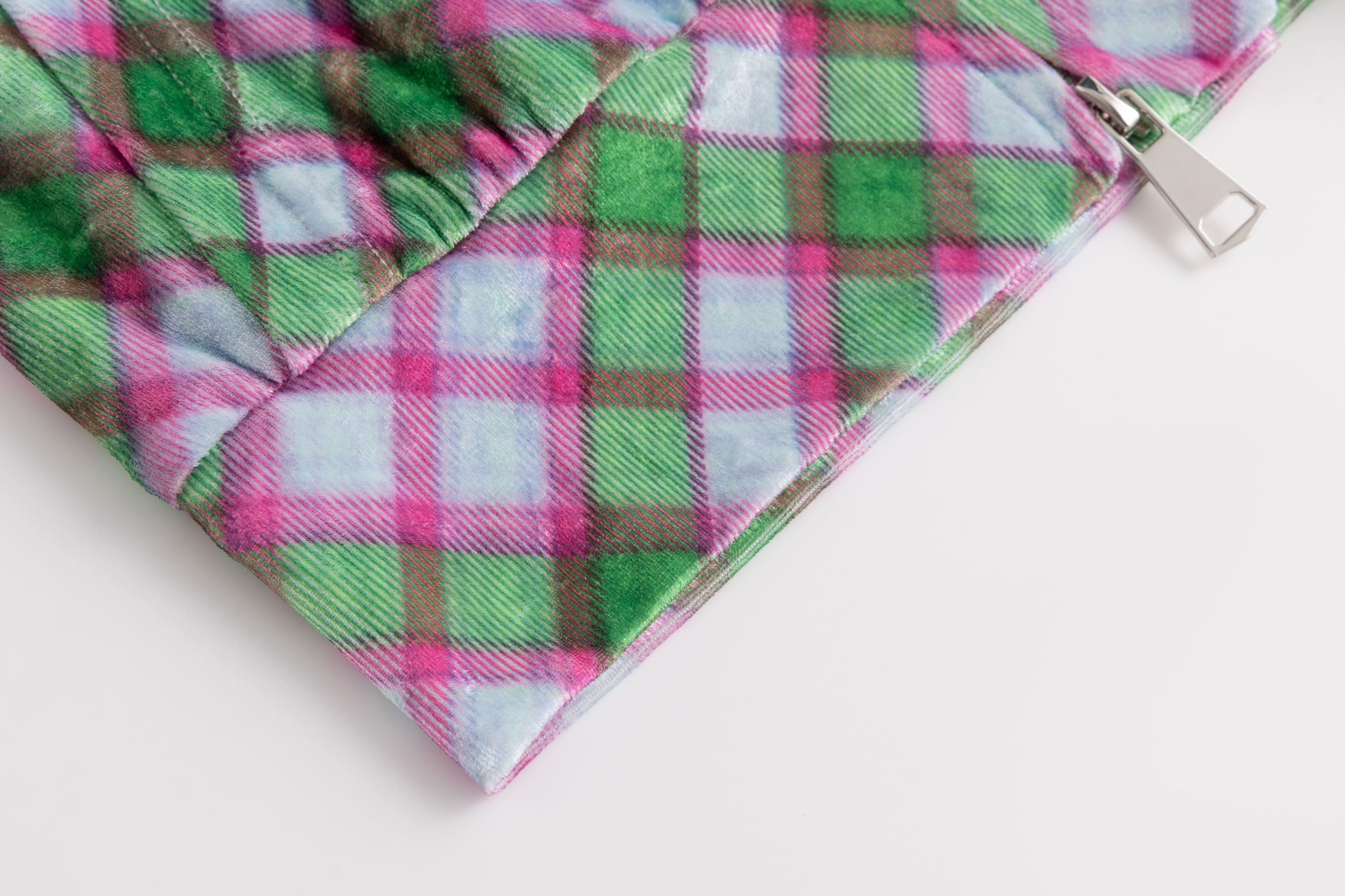 Jester Glossy Plaid Velvet Lined Tracksuit Top
