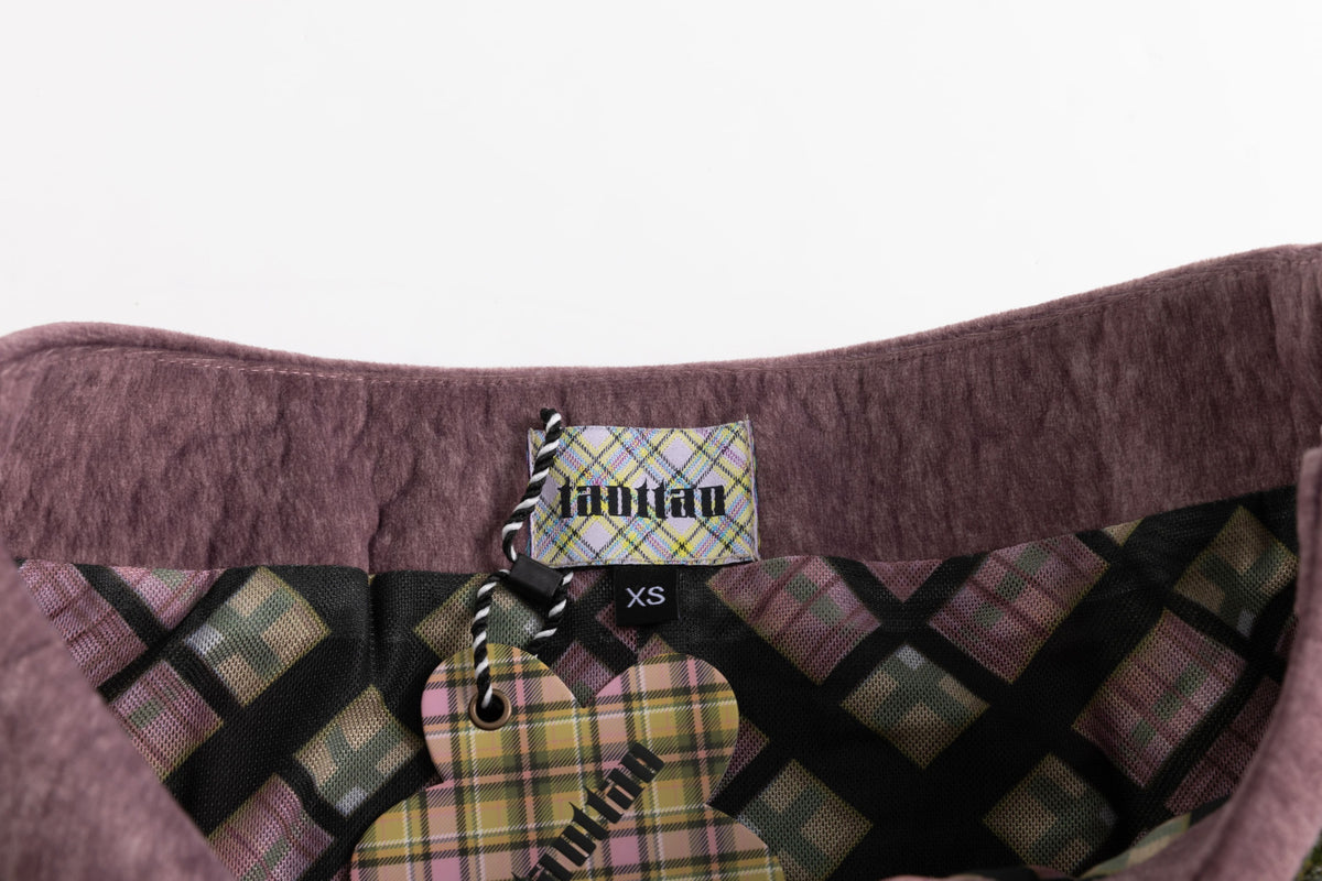 Purple Suede Sequins Belted Wrap Skirt