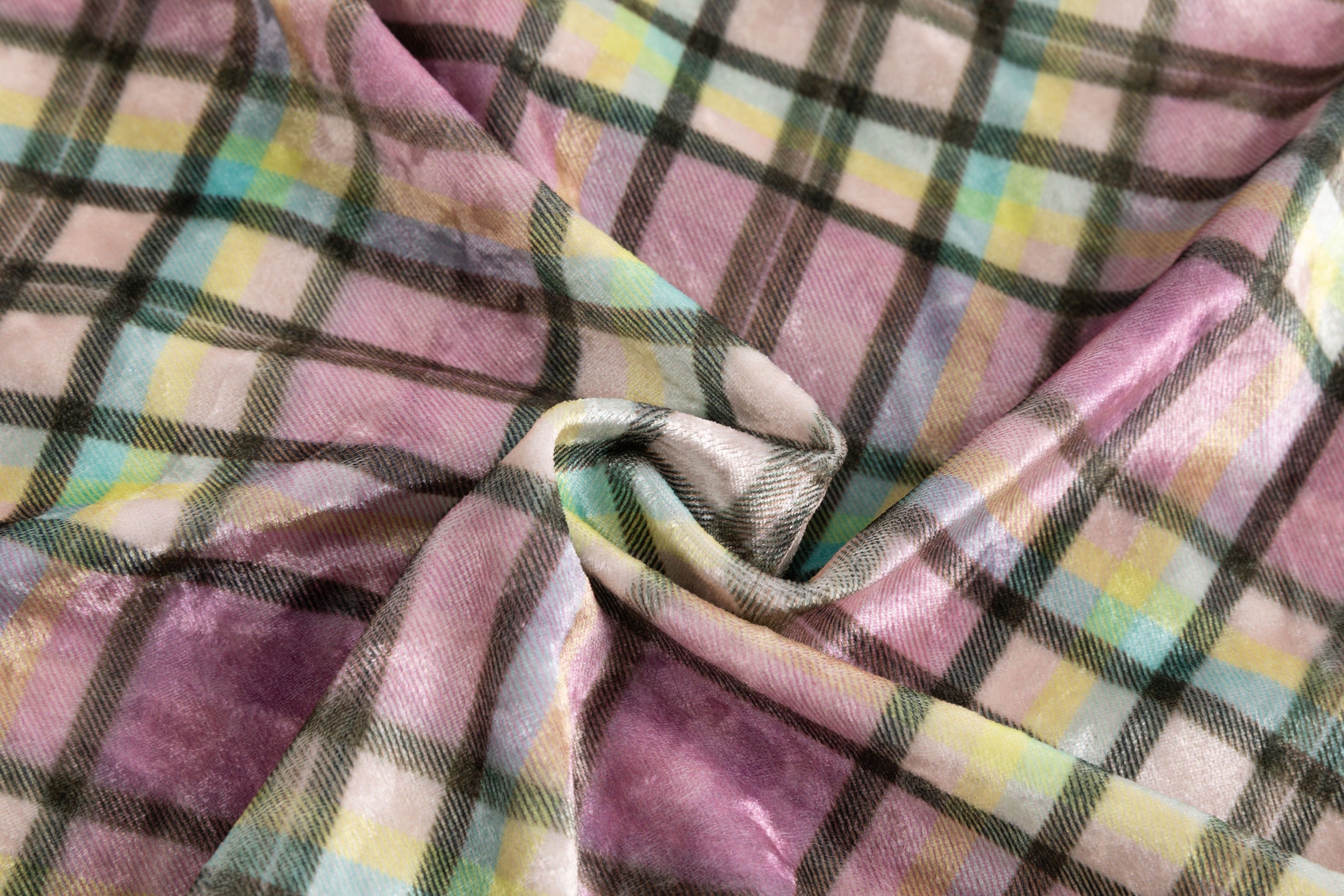 Sprinkles Glossy Plaid Velvet Lined Tracksuit Top