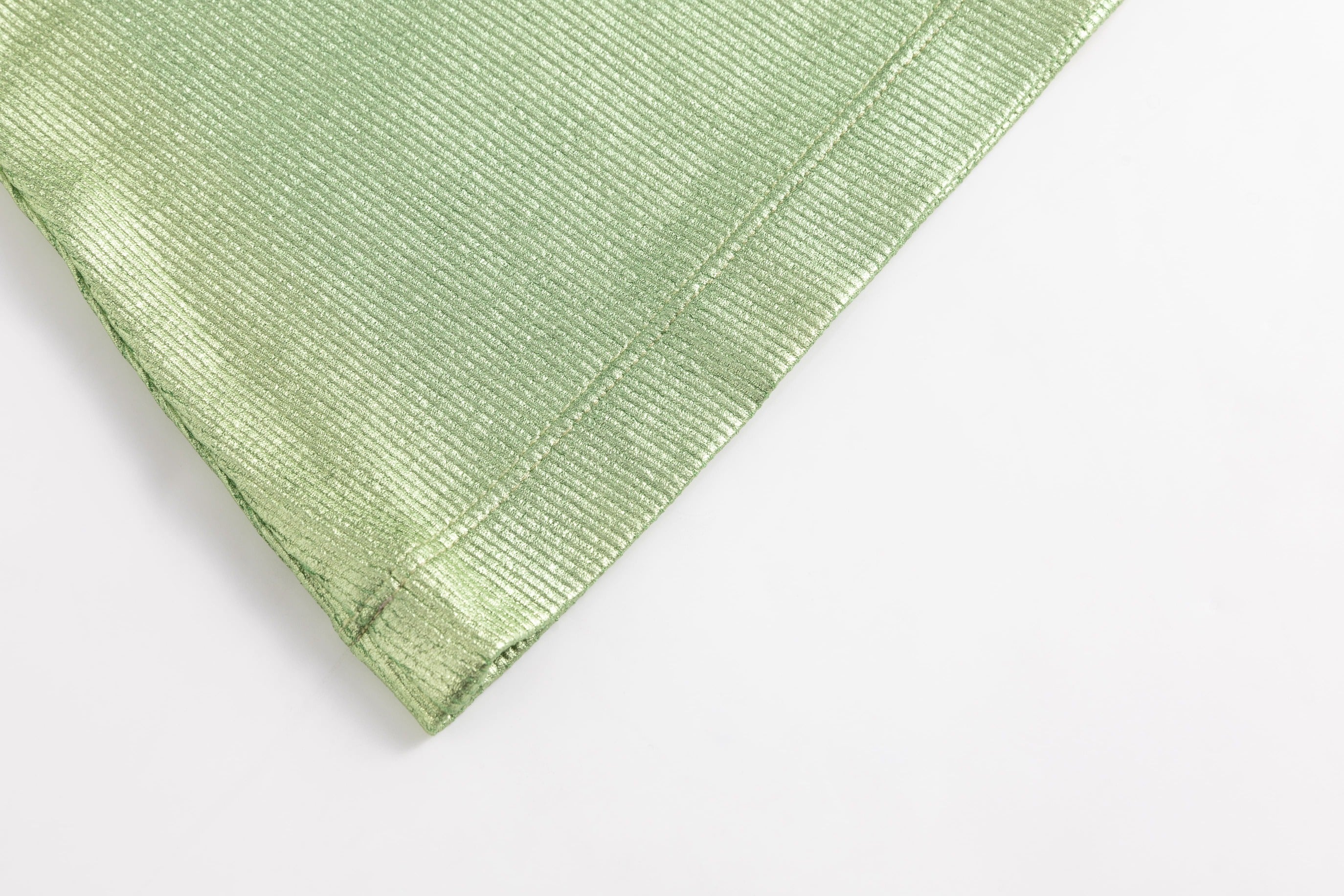 Ribbed Knit Tank Top with Bows Green