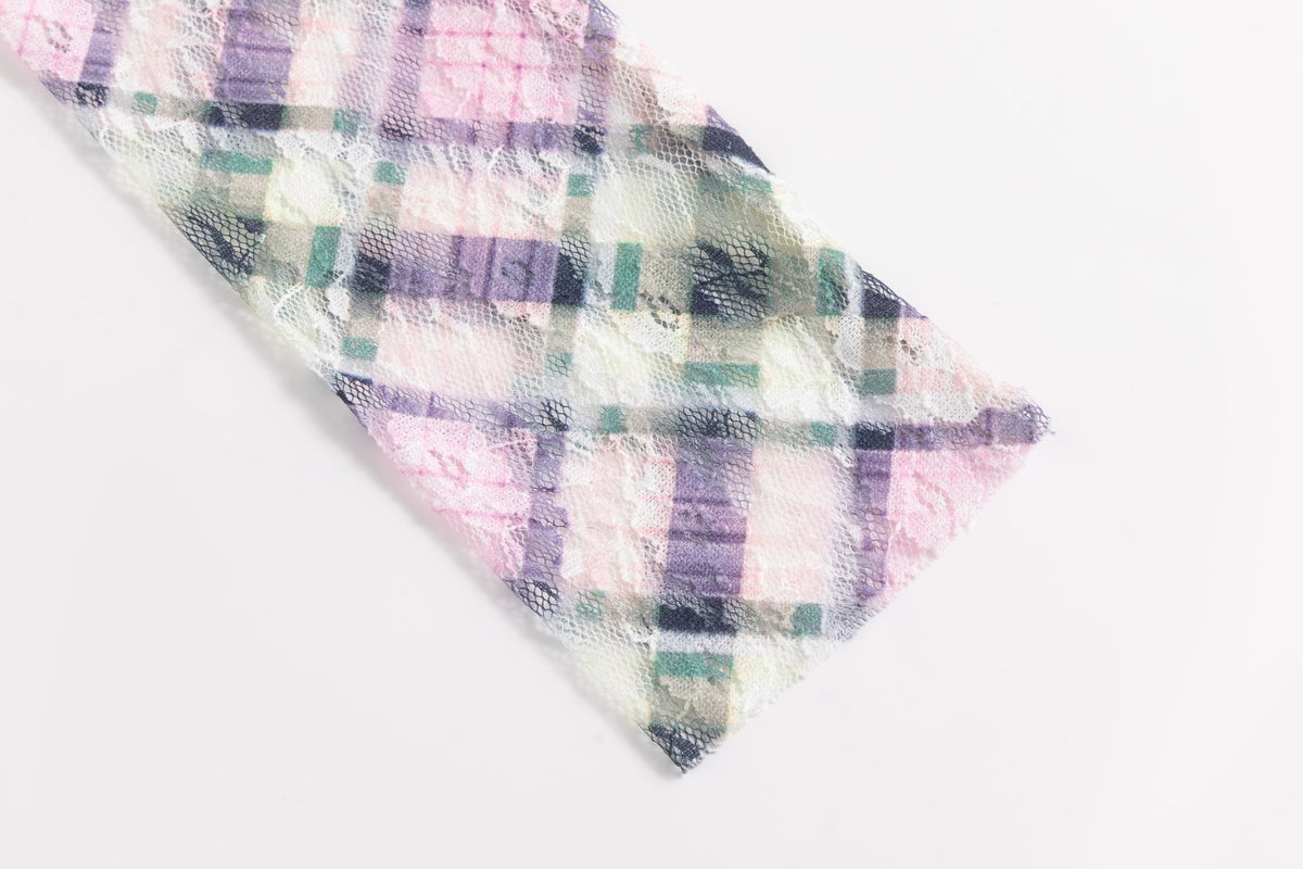 Plaid Lace Off Shoulder Top Lucid