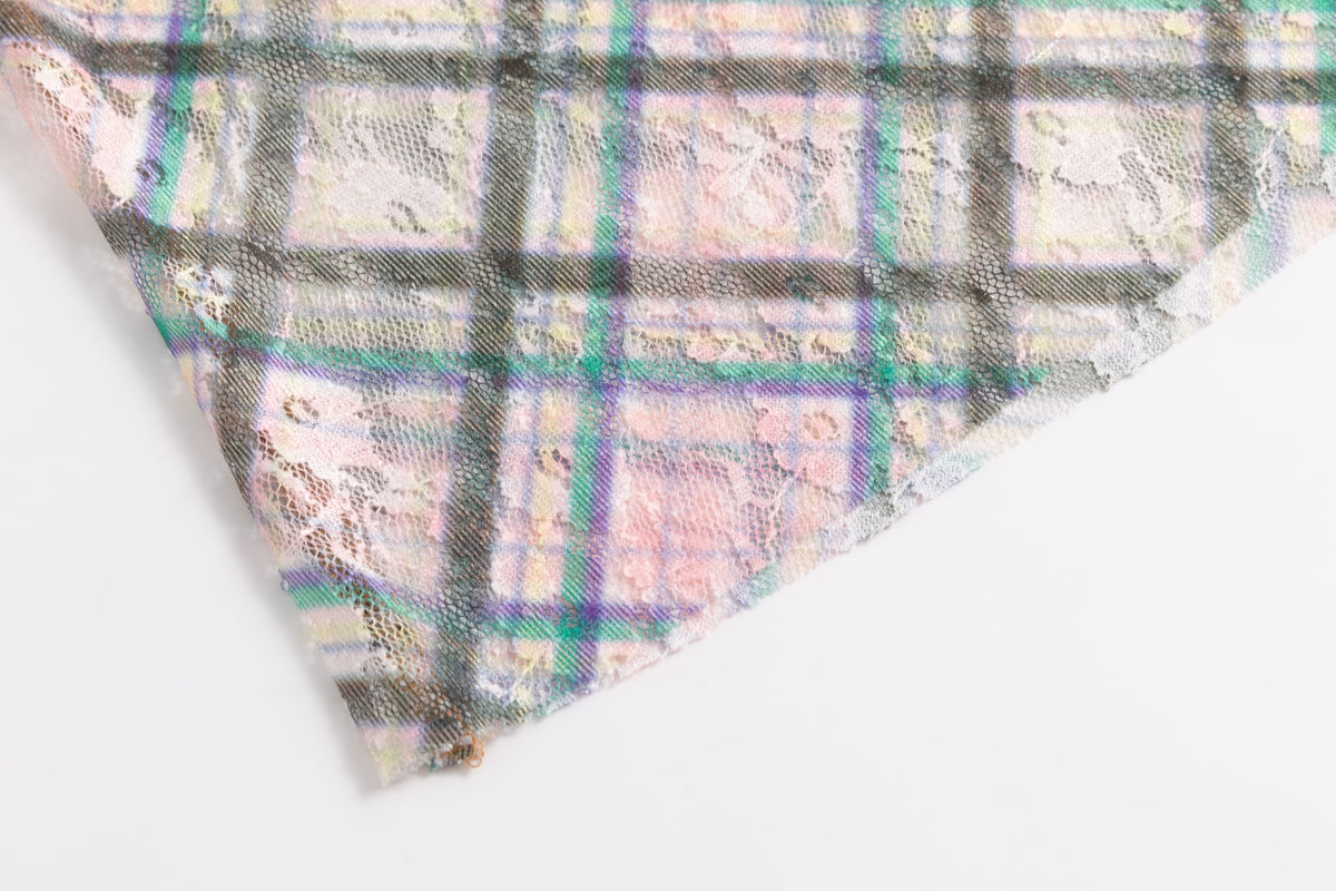 Plaid Lace Off Shoulder Top Dollhouse