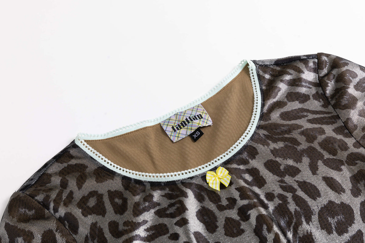 Metallic Leopard Mesh T-Shirt