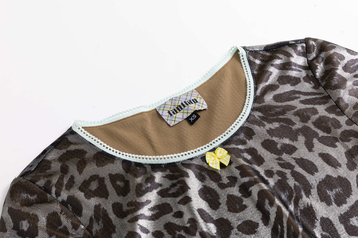 Metallic Leopard Mesh T-Shirt