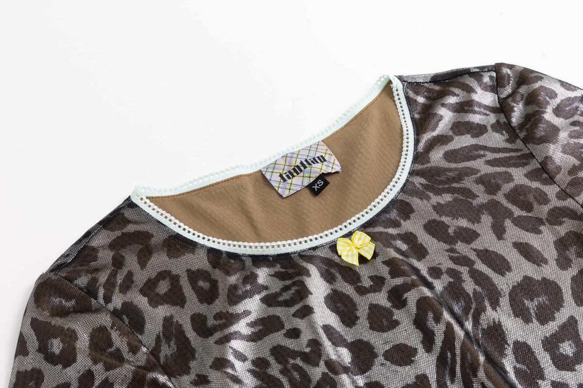 Metallic Leopard Mesh T-Shirt