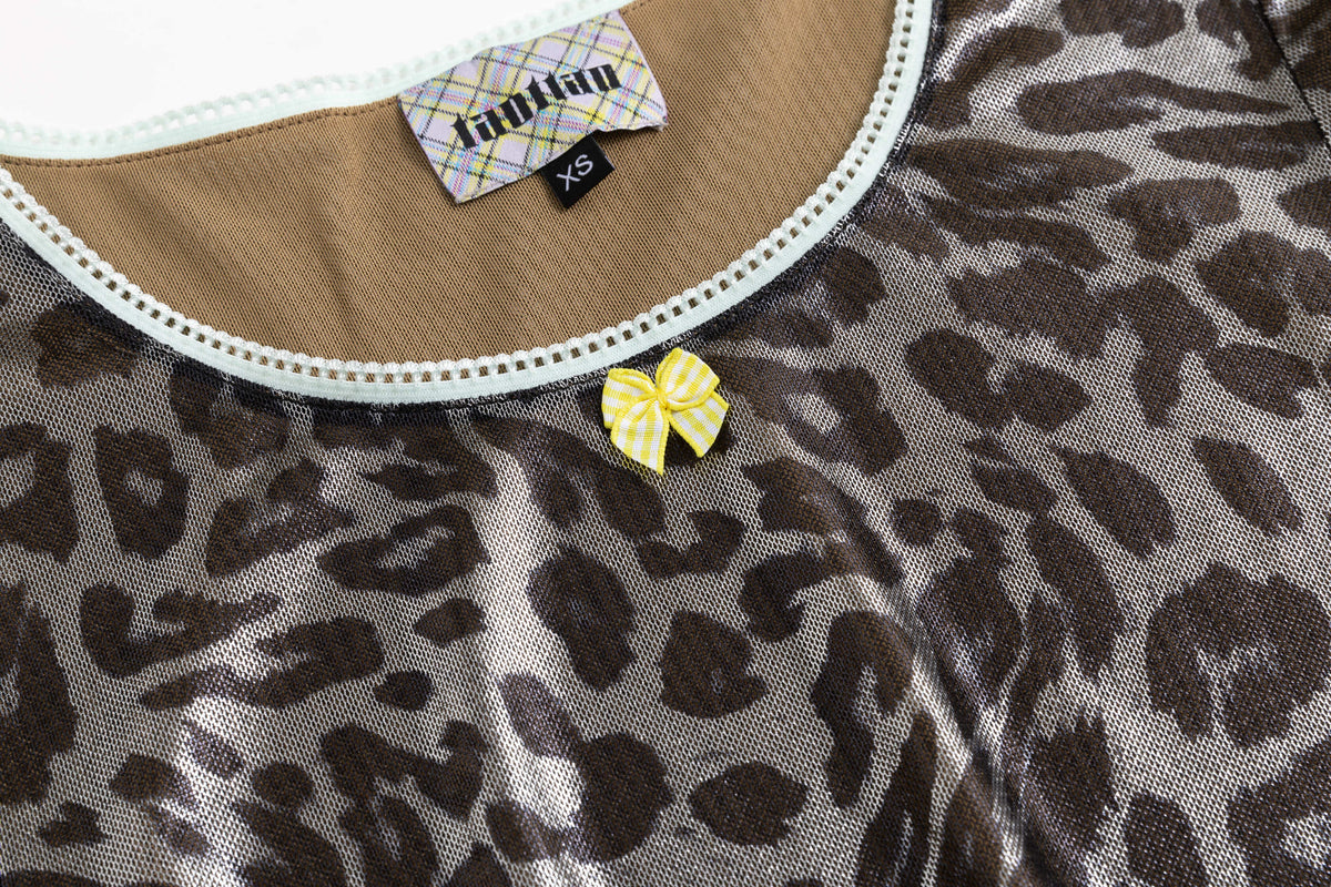 Metallic Leopard Mesh T-Shirt