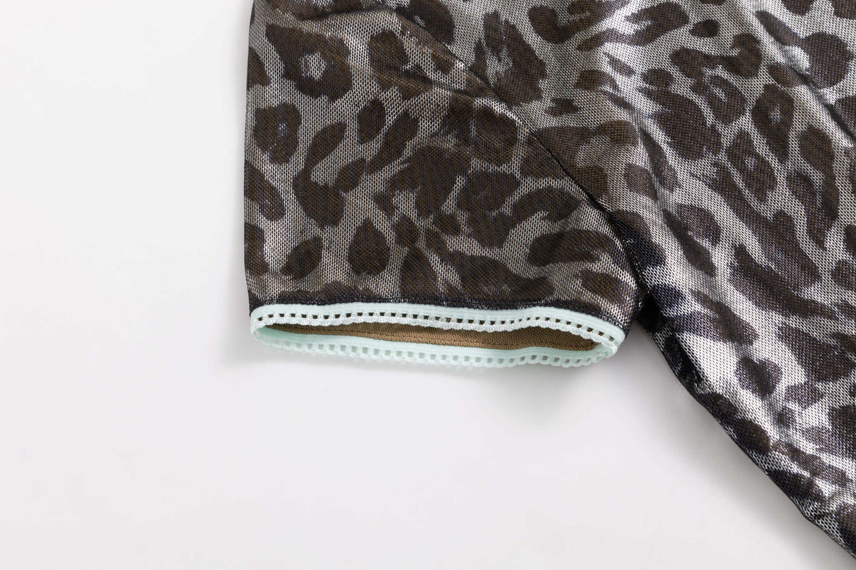 Metallic Leopard Mesh T-Shirt