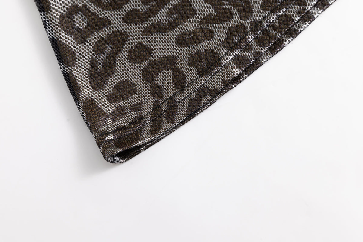 Metallic Leopard Mesh T-Shirt