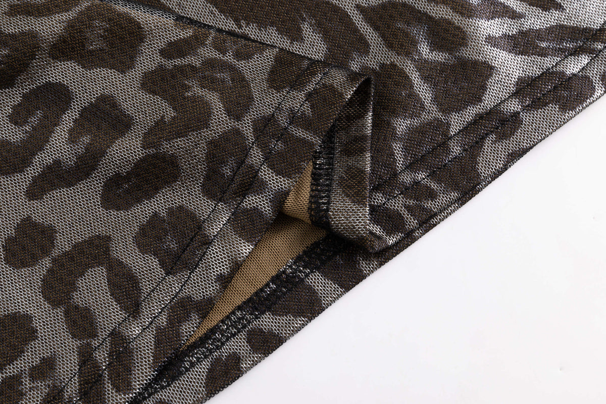 Metallic Leopard Mesh T-Shirt