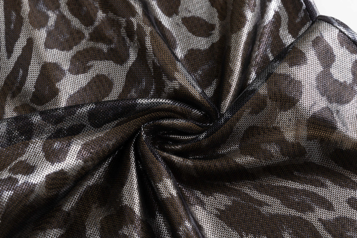 Metallic Leopard Mesh T-Shirt