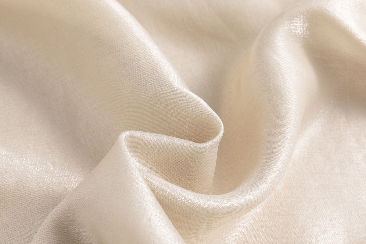 Ivory Satin Taffeta Flared Ruffle Dress