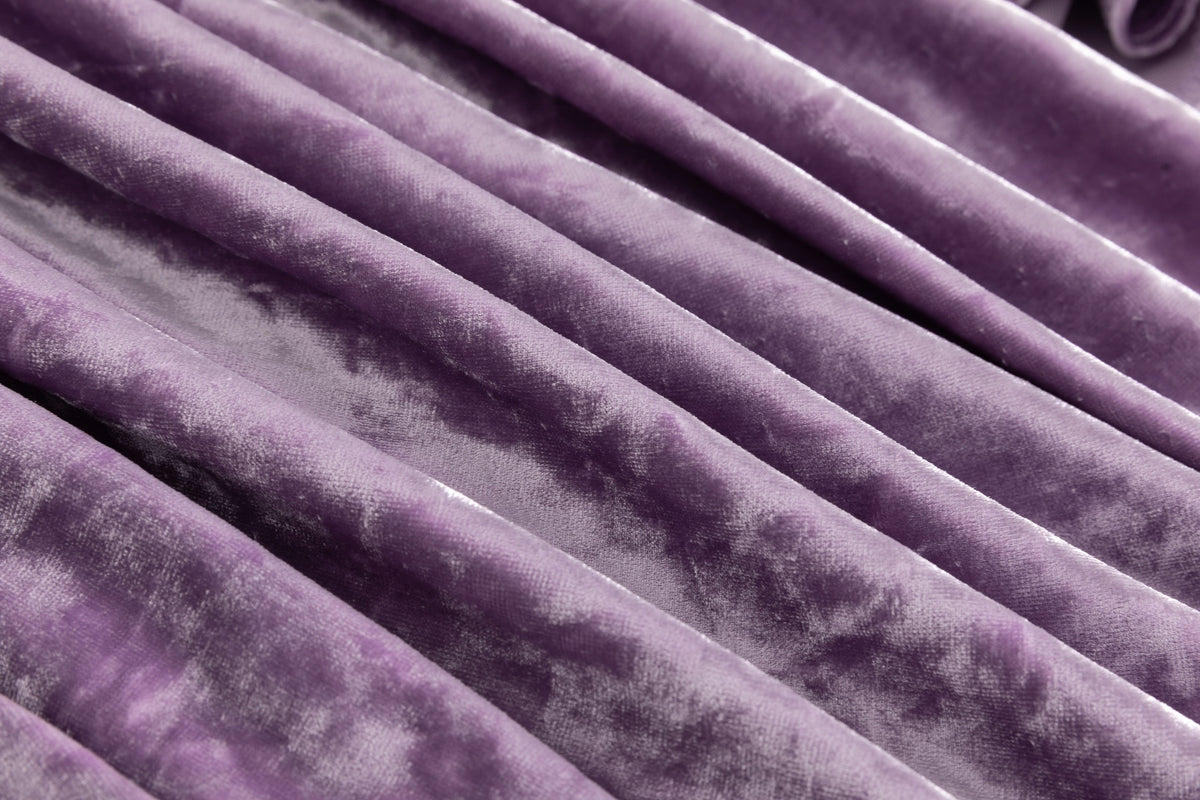 Glossy Lavender Velvet Draped Skirt