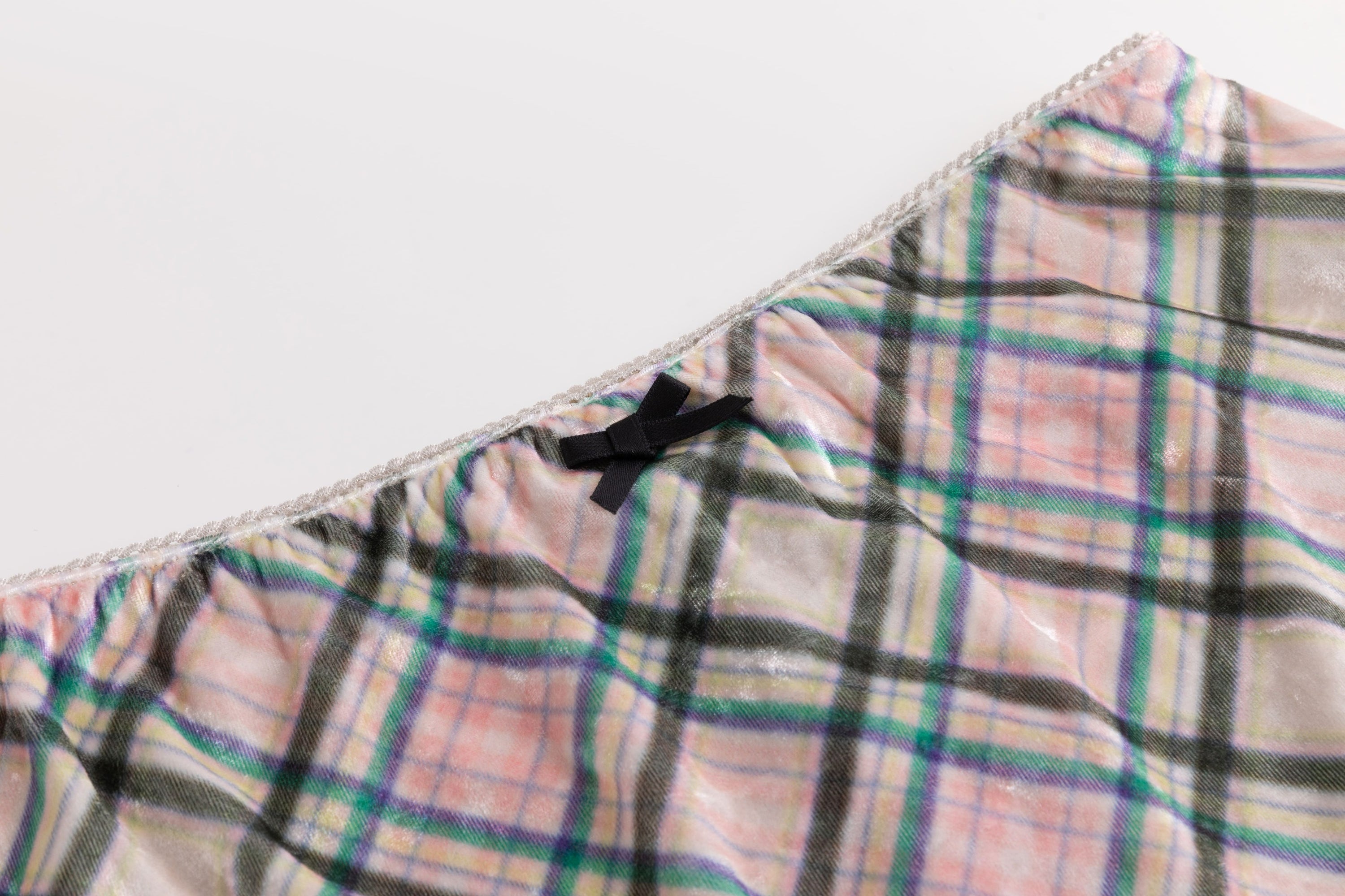 Dollhouse Plaid Velvet Metallic Skirt Flare Leggings