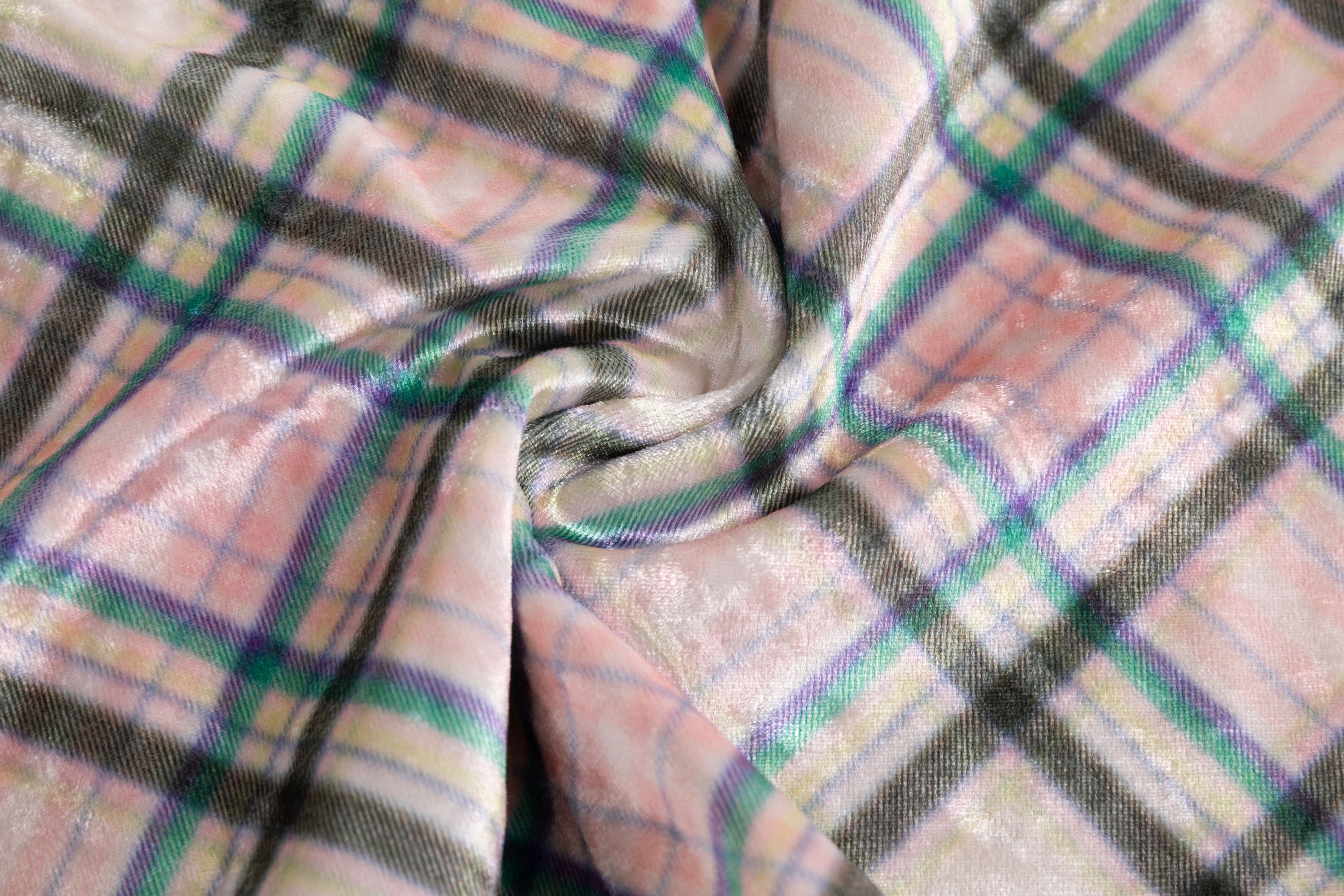 Dollhouse Plaid Velvet Metallic Skirt Flare Leggings