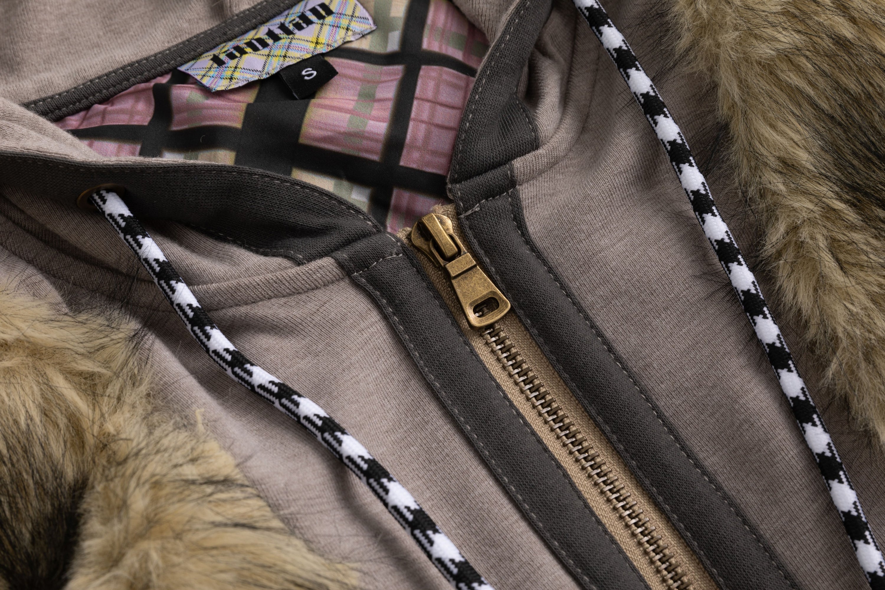 Straw Yellow Faux Fur Tracksuit Jacket