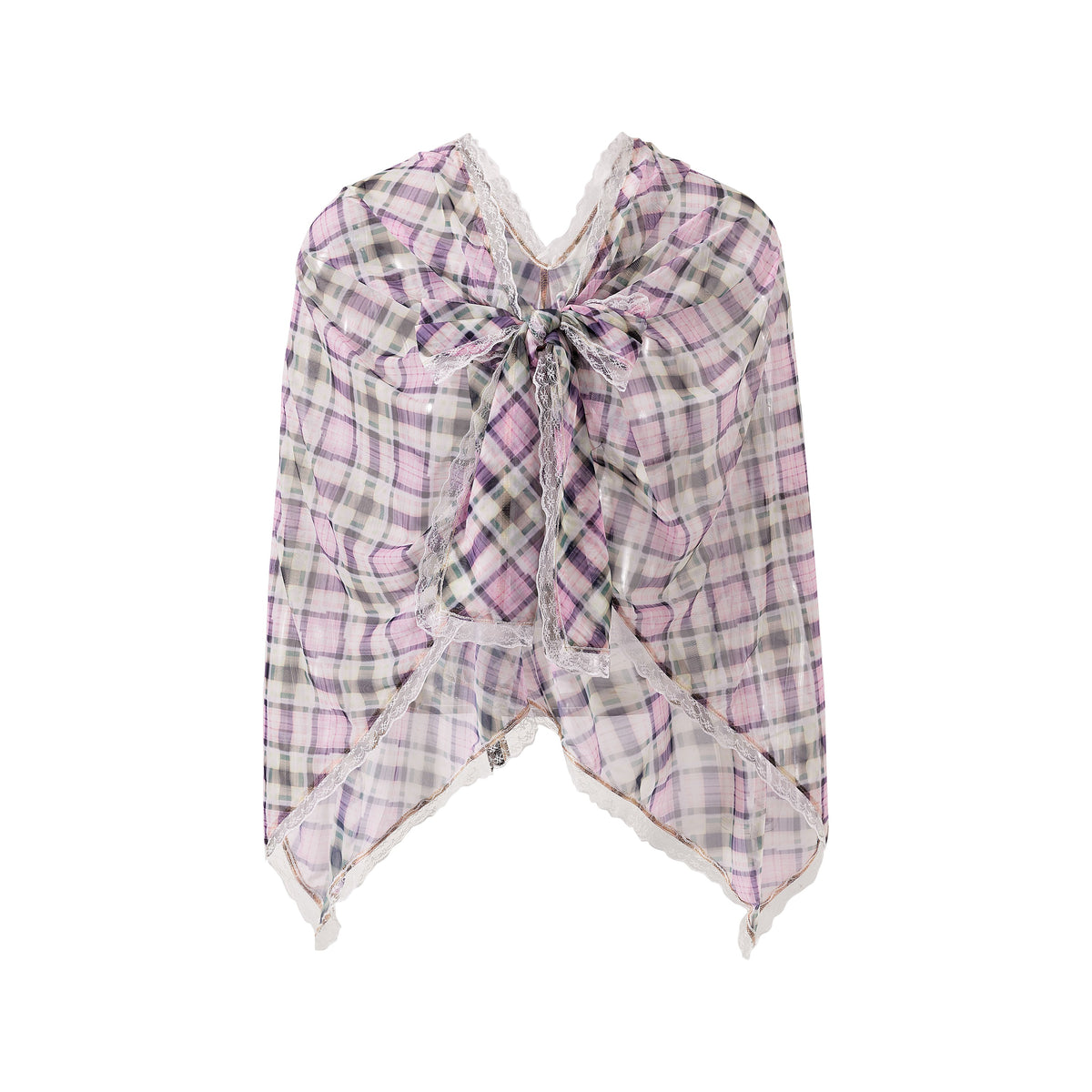 Semi Sheer Lace Halter Top Lucid Plaid