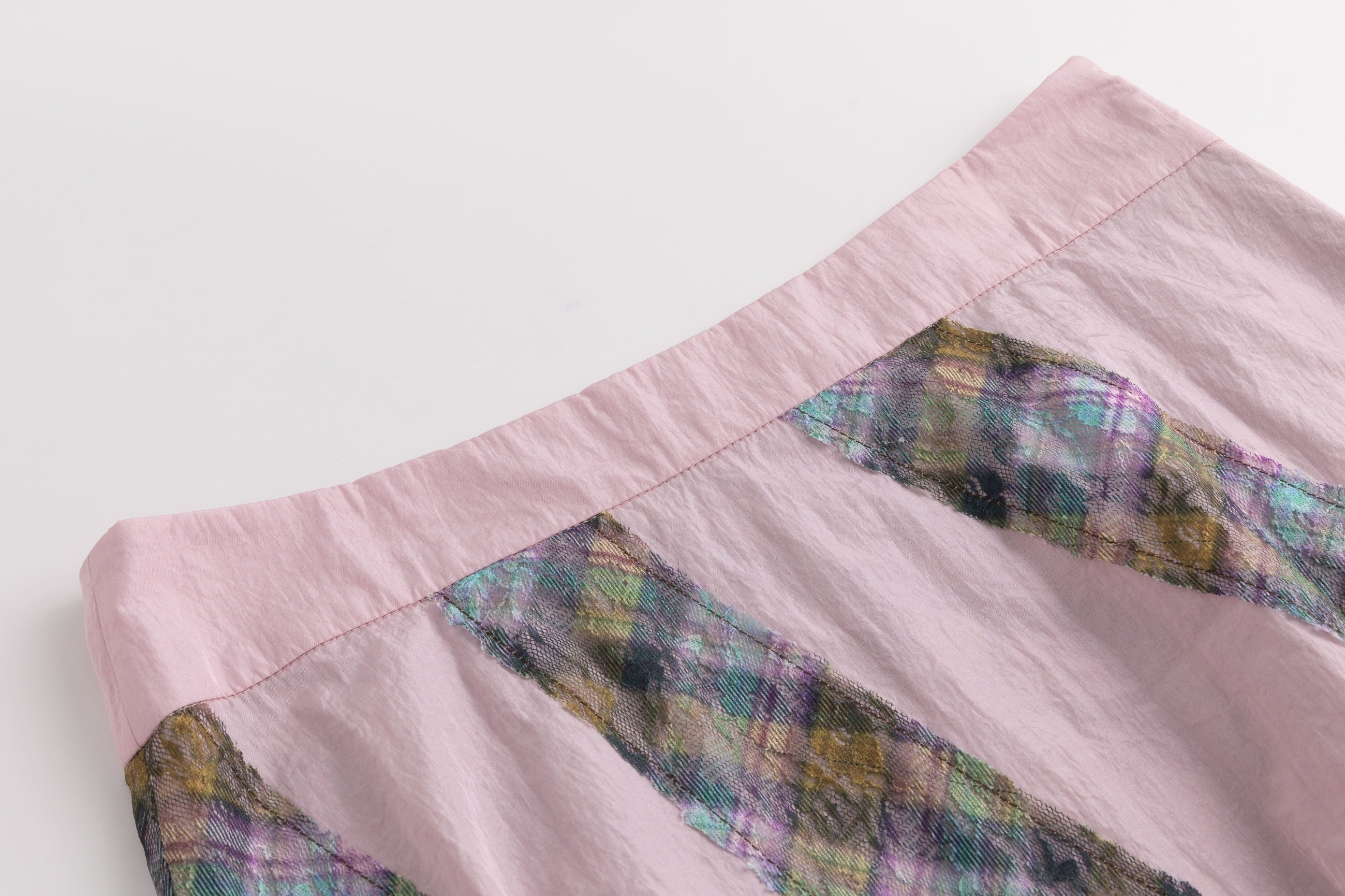 Kaleido Pink Taffeta Lace Layered Skirt