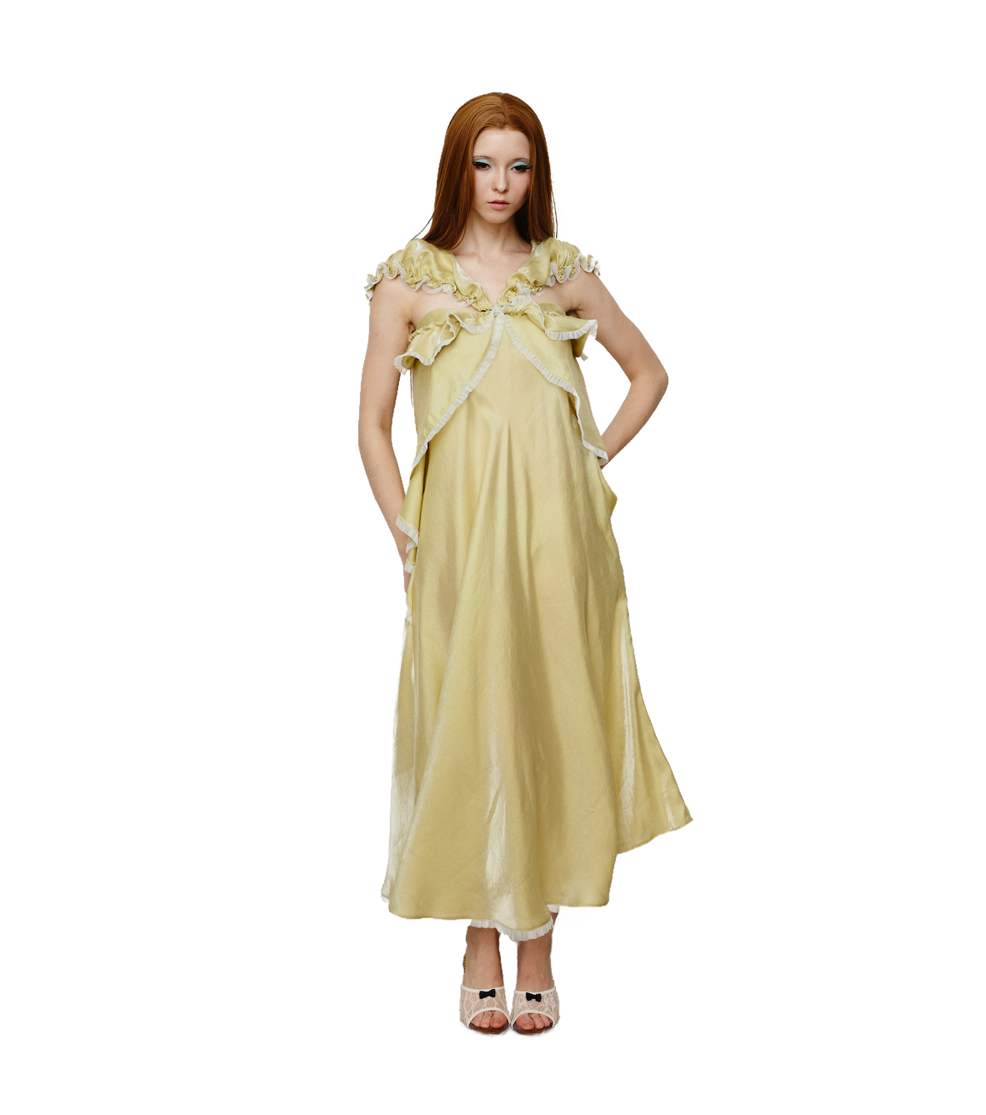 Lemon Glossy Satin Dress – taottao