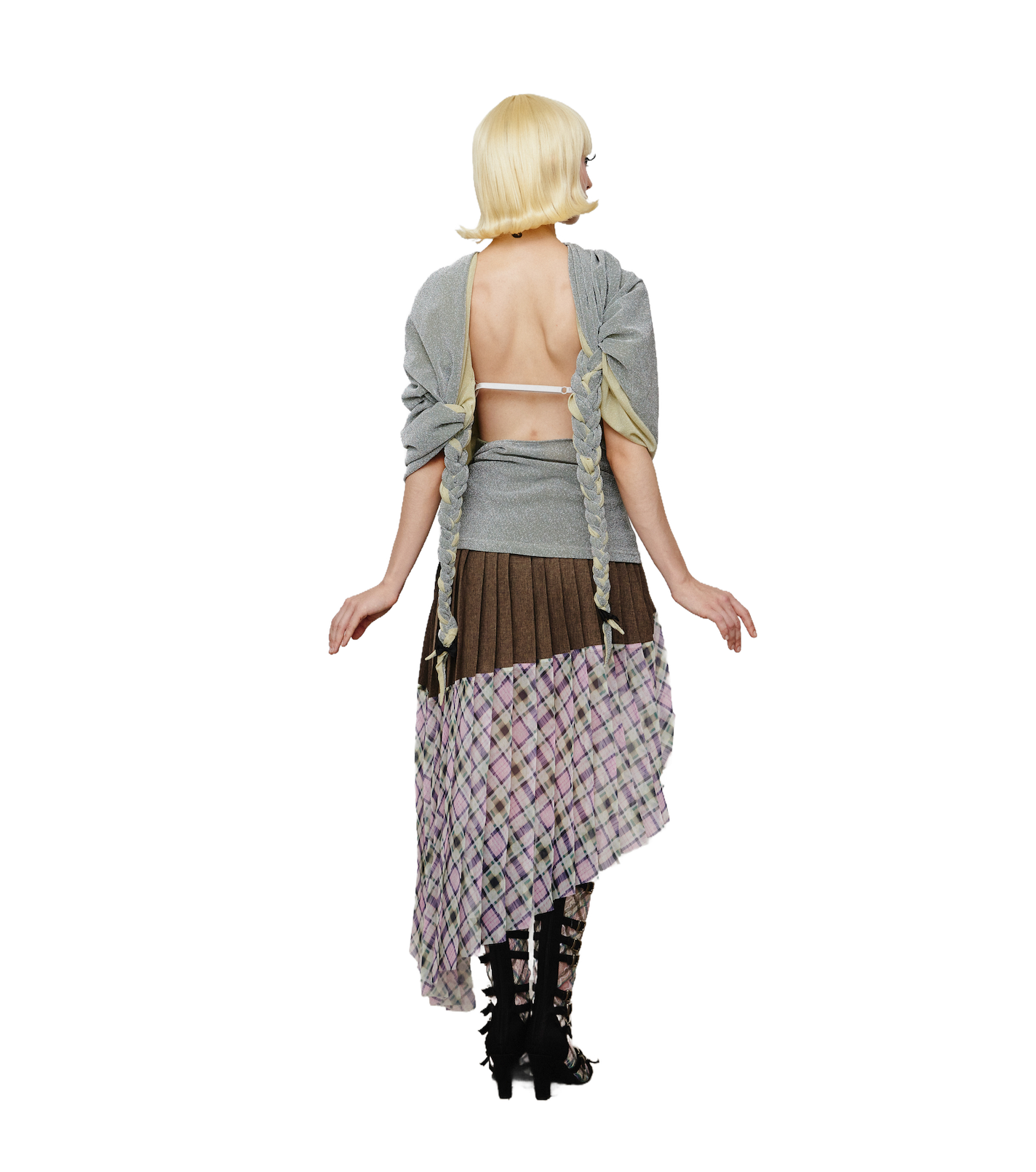 Open Back Braided Drap Top